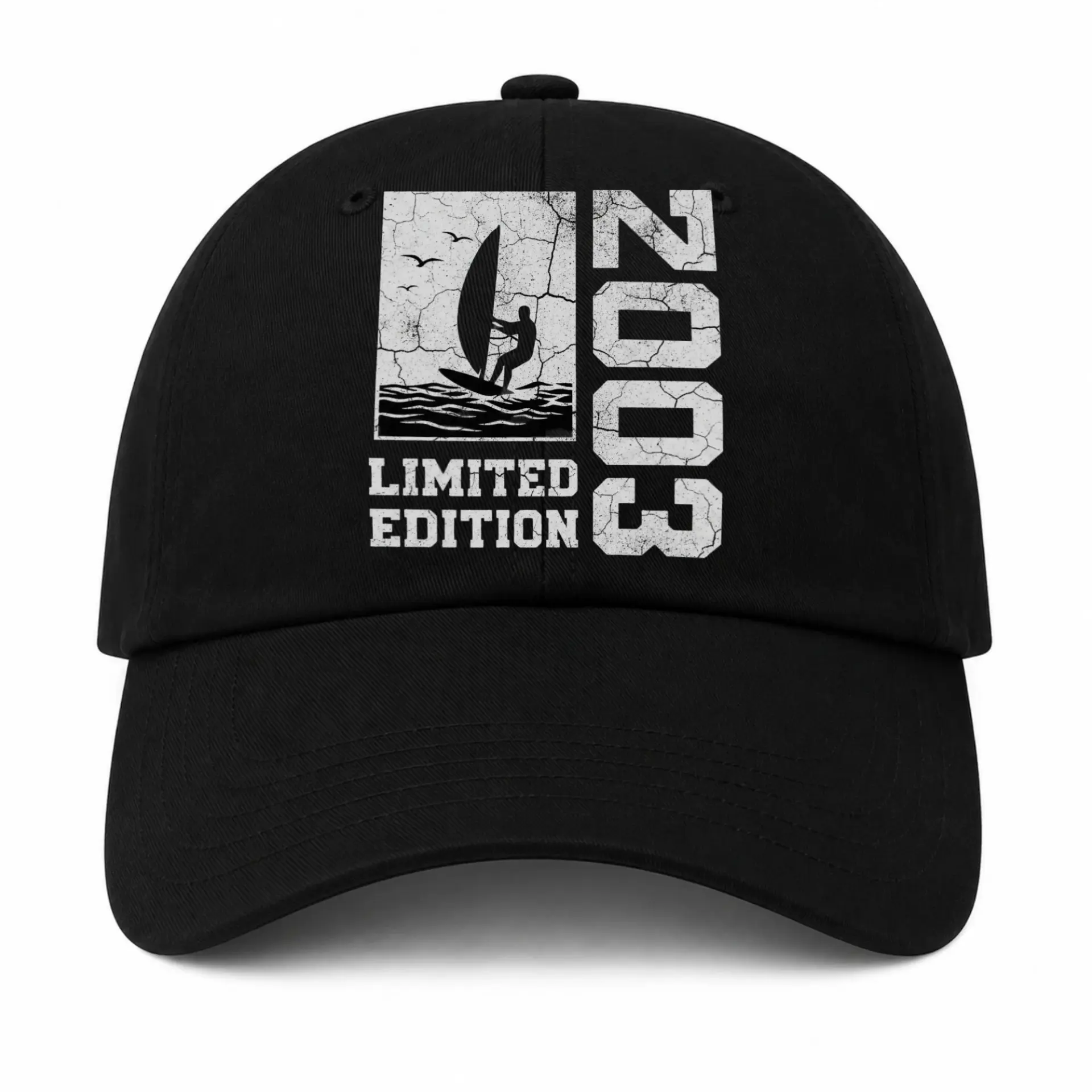 Baseball Cap Featuring Retro Windsurfing Graphic Design Sporty Hat
