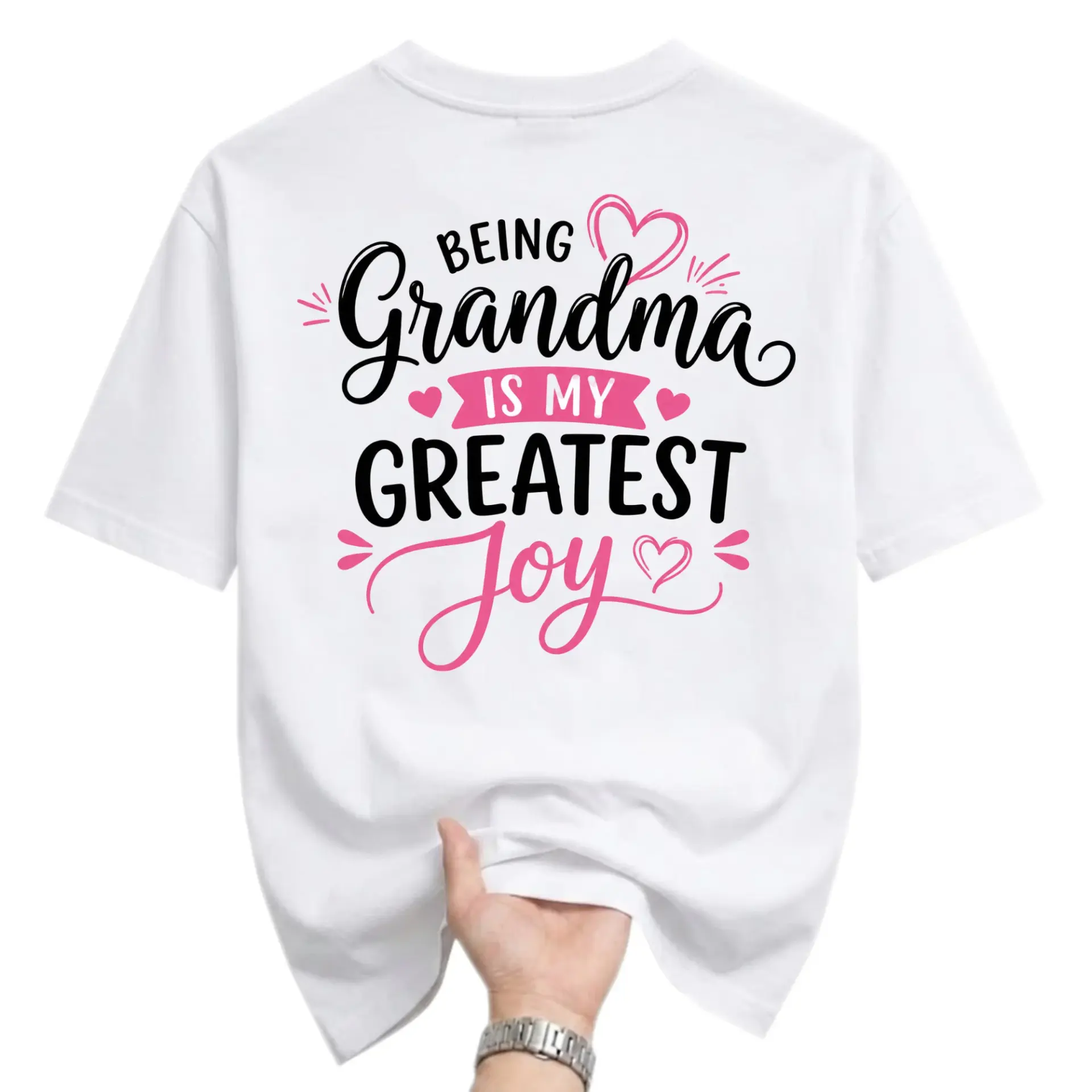 Graphic Tee Being Grandma Is My Greatest Joy Unisex Crew Neck Short Sleeve Shirt for Casual Daily Wear and Gifting