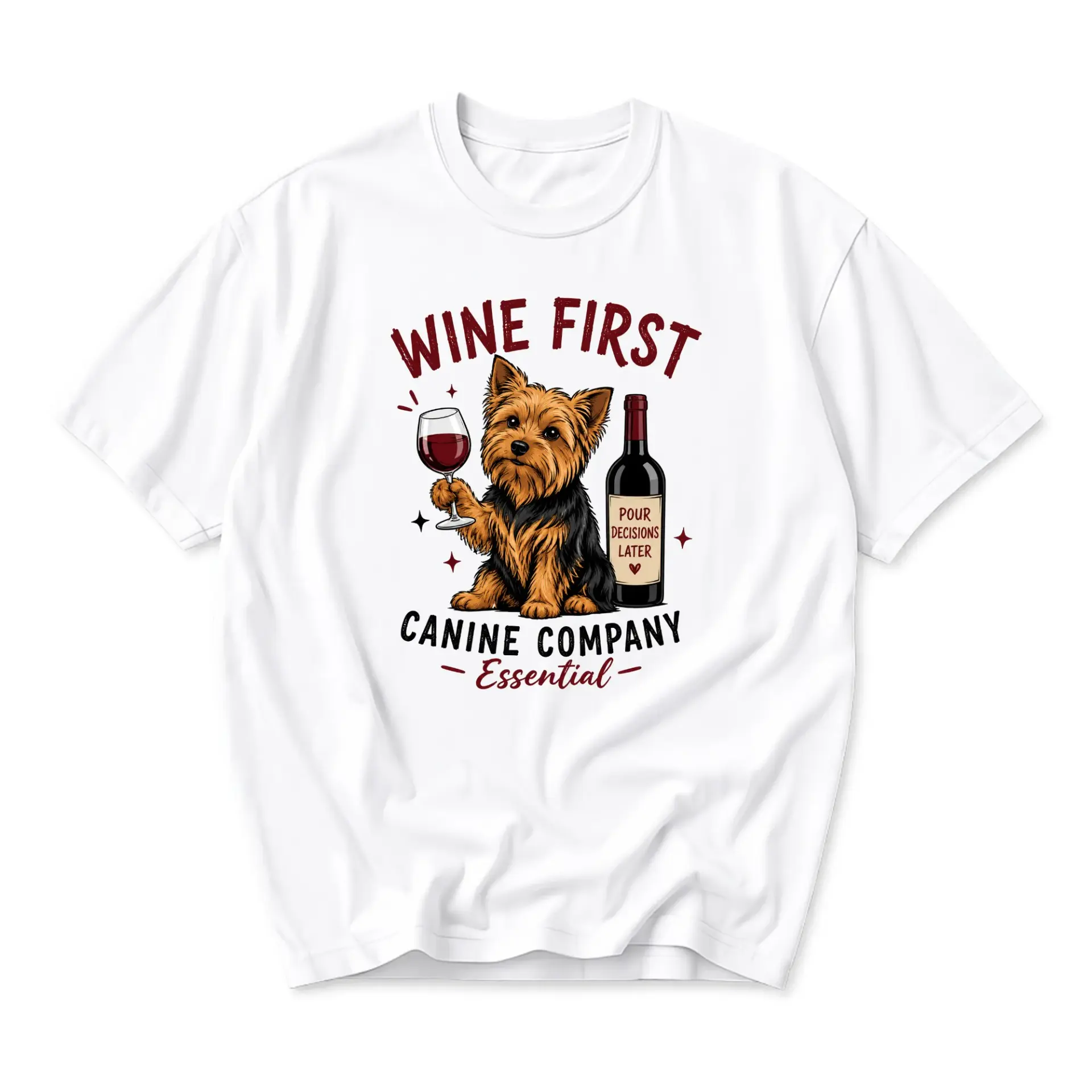 Funny Shirt Wine First Canine Company Unisex Graphic Tee Featuring with