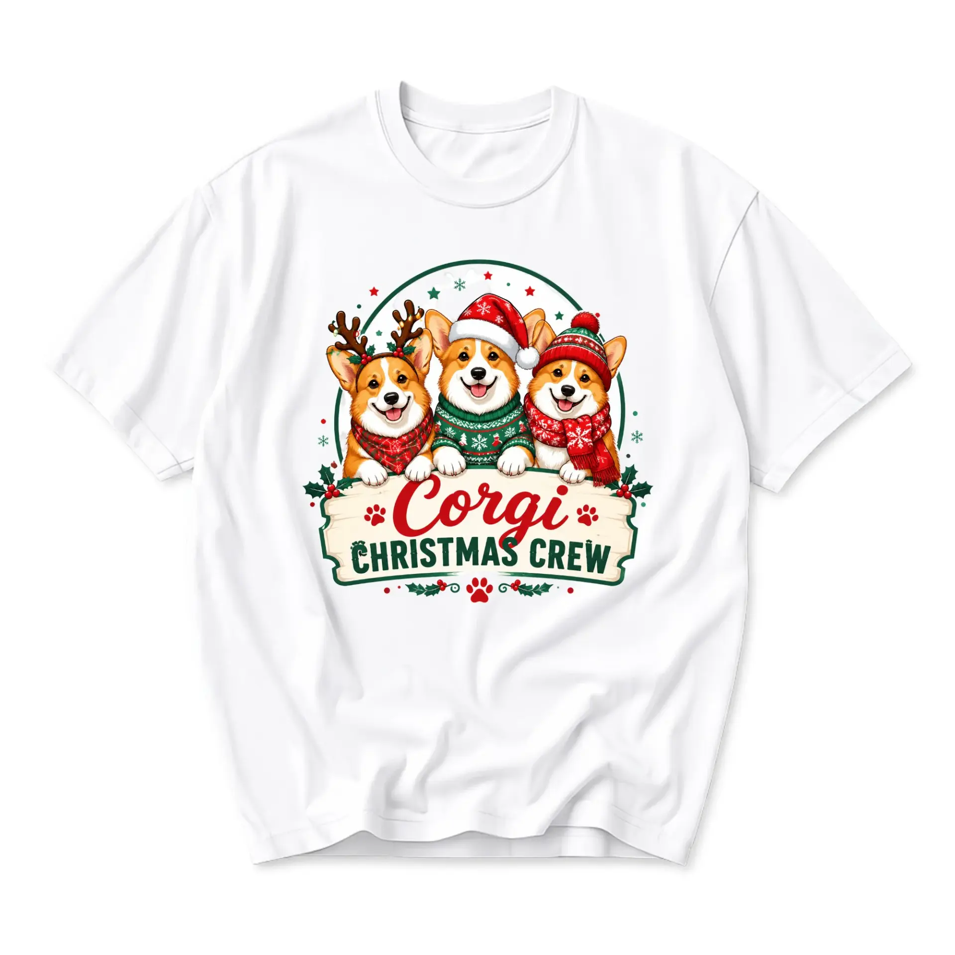 Graphic Tee Christmas Crew Holiday Shirt Unisex Casual Neck Top for Dog