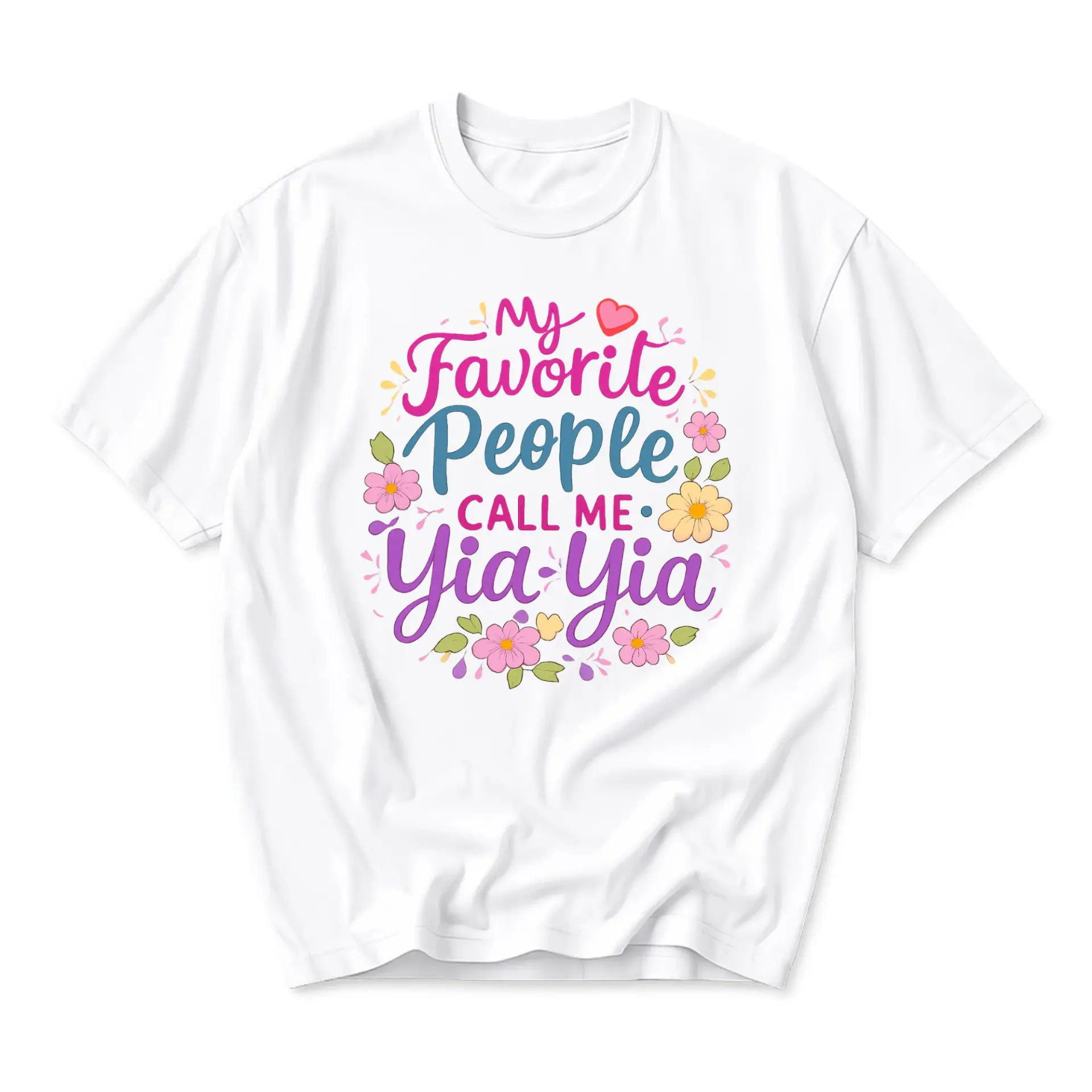 Graphic Tee My Favorite People Call Me Floral Design Unisex Crew Neck Everyday Cotton Blend Casual T-Shirt