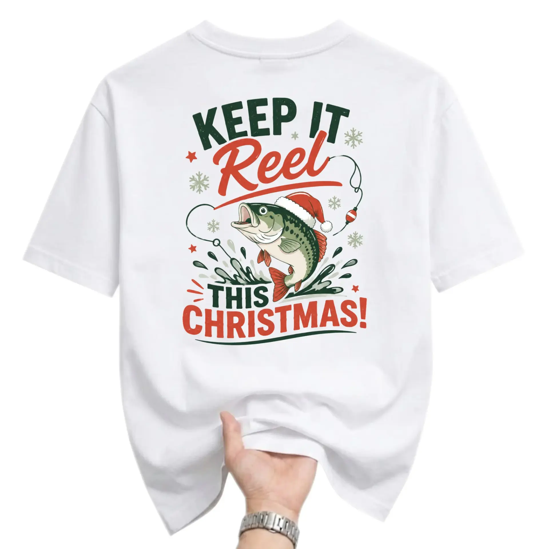 Graphic Tee Keep It Reel This Christmas Holiday Fishing Unisex Crew Neck