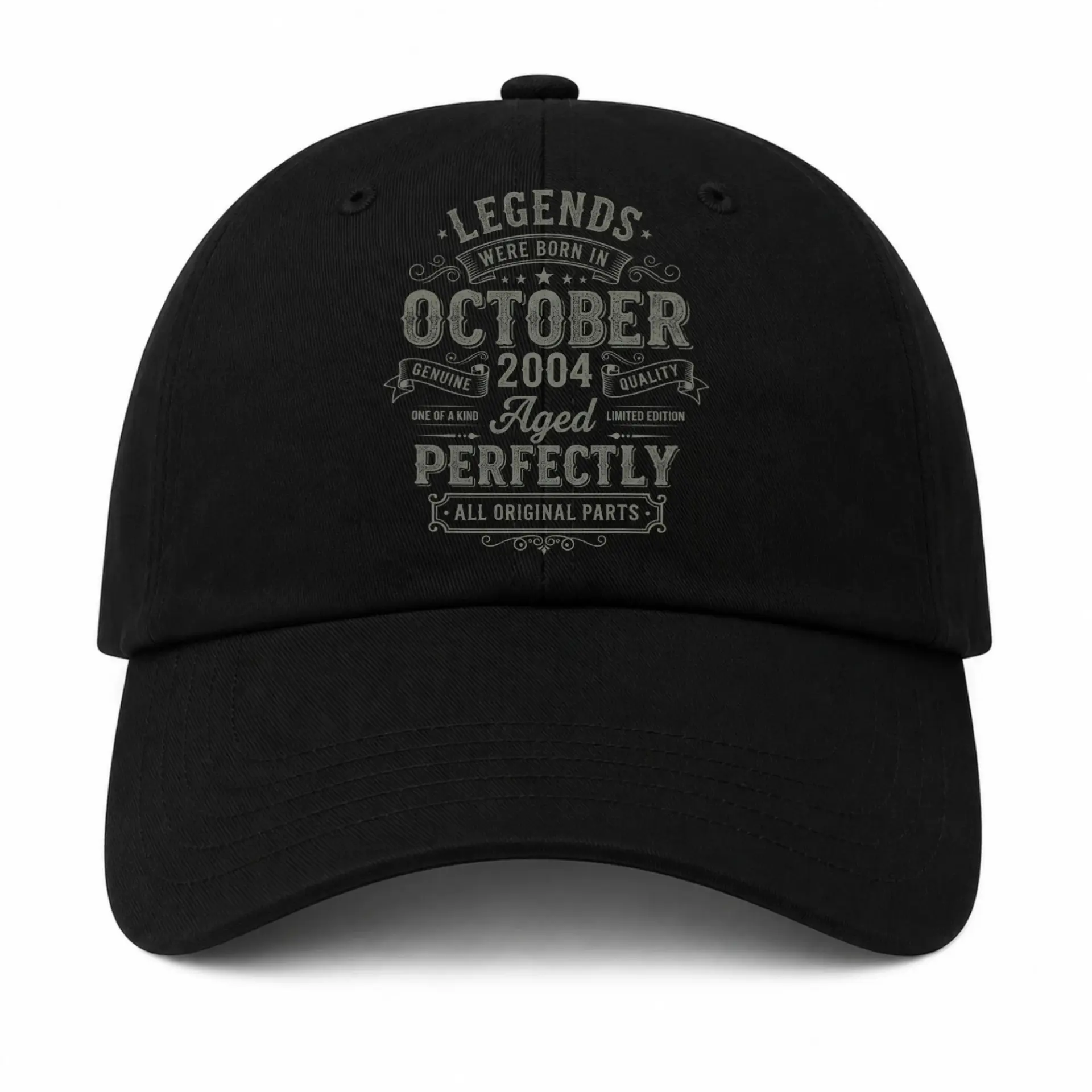 Baseball Cap Legends Born in October 2004 Aged Perfectly Graphic Hat