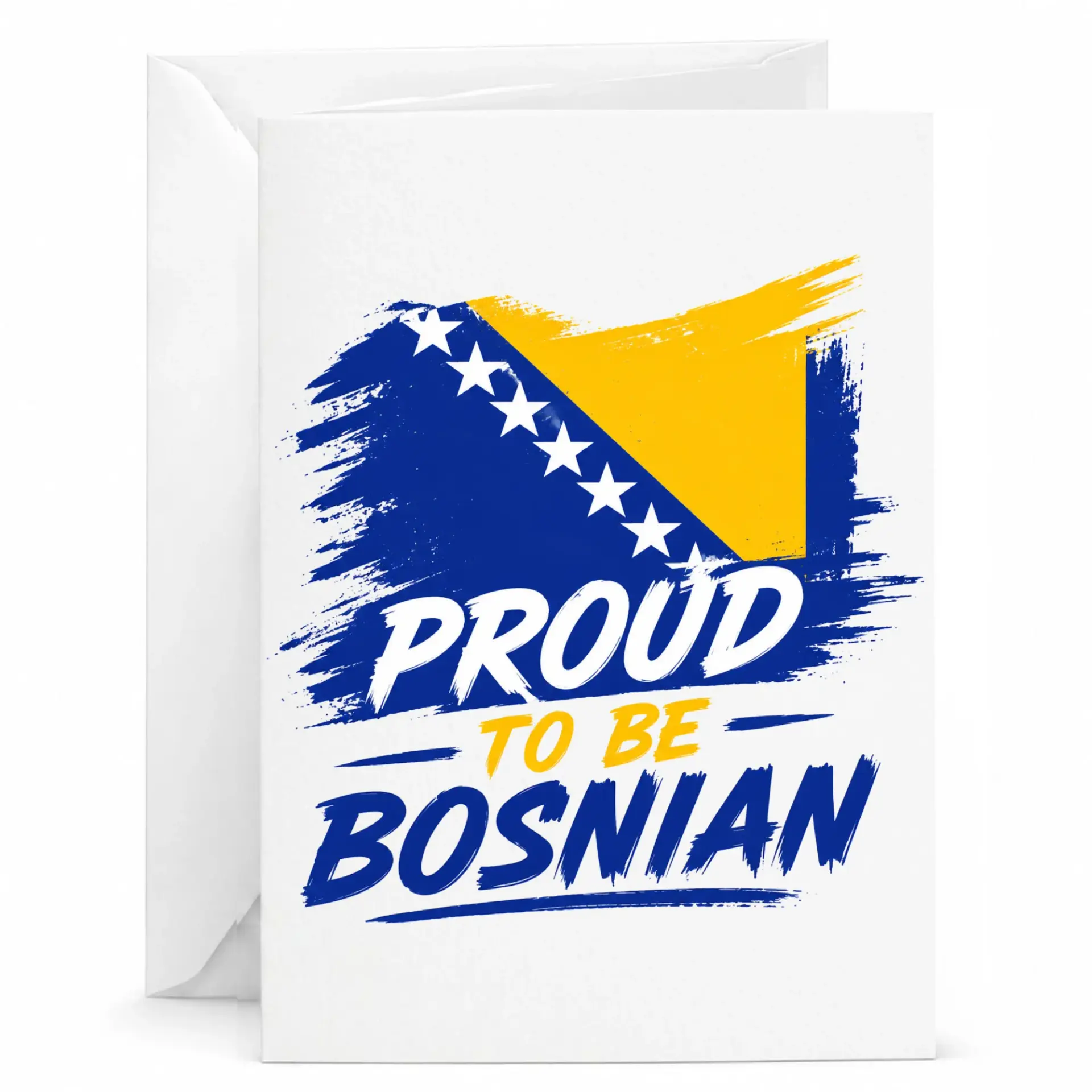 Proud to Be Bosnian Greeting Card Heritage Flag Design 5x7 Folded Note for Celebration Anniversary Congratulations
