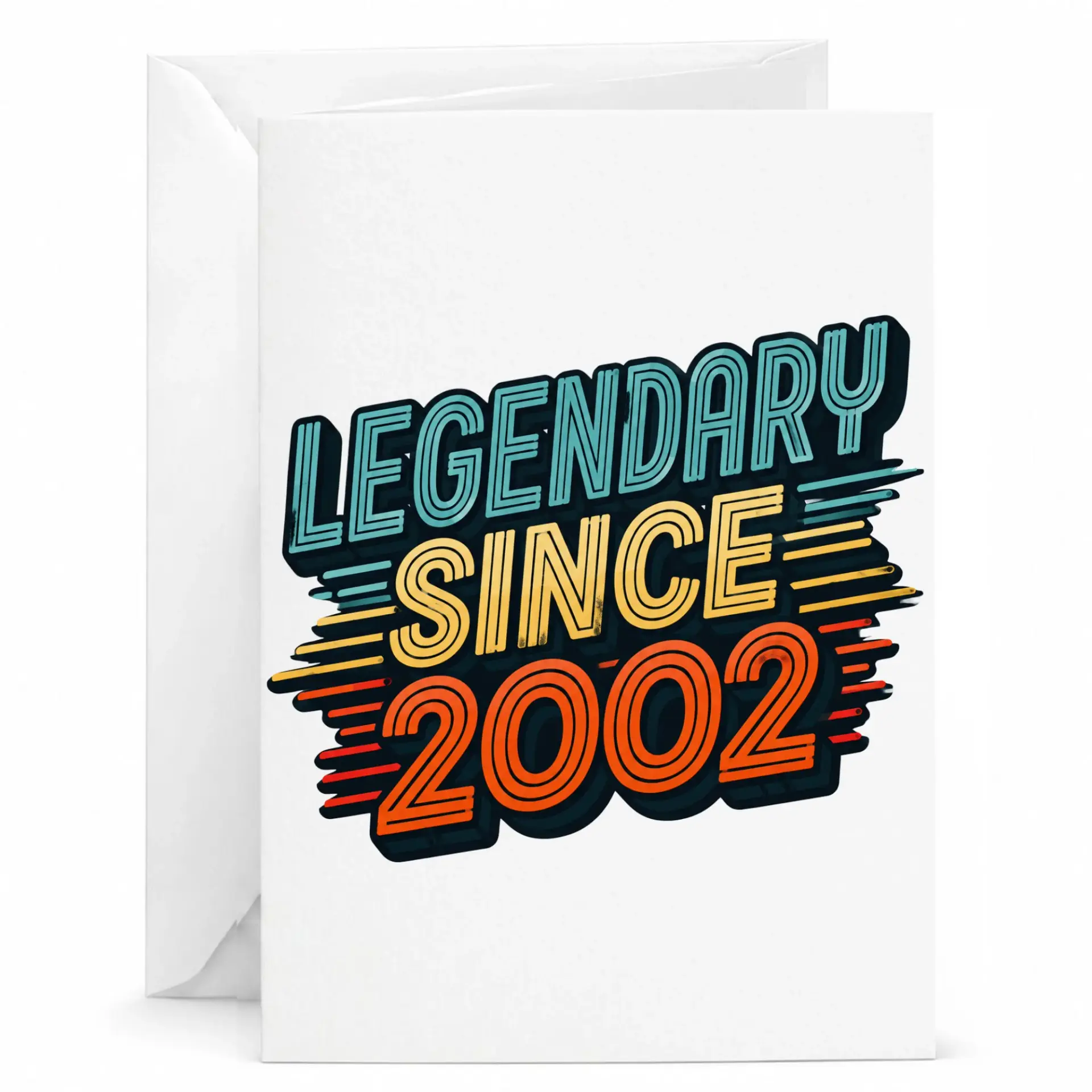 Birthday Card Legendary Since 2002 Retro Style Greeting Card Vintage Inspired Milestone Celebration Stationery Card