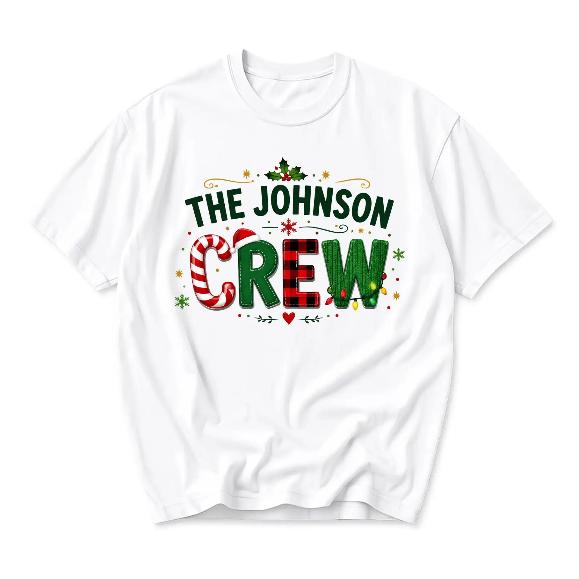 T-shirt the Crew Holiday Graphic Tee Festive Seasonal Apparel for Family