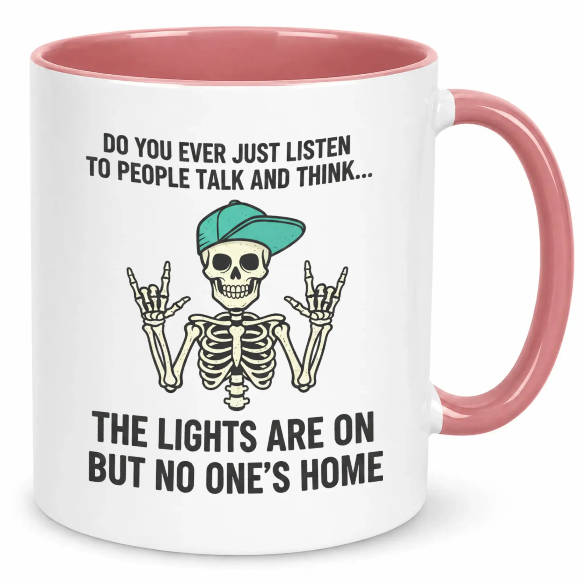 Funny Sarcastic Skeleton Ceramic Coffee Mug Humorous Hand Gesture Design Tea Cup Novelty Drinkware for Office Home Gifts