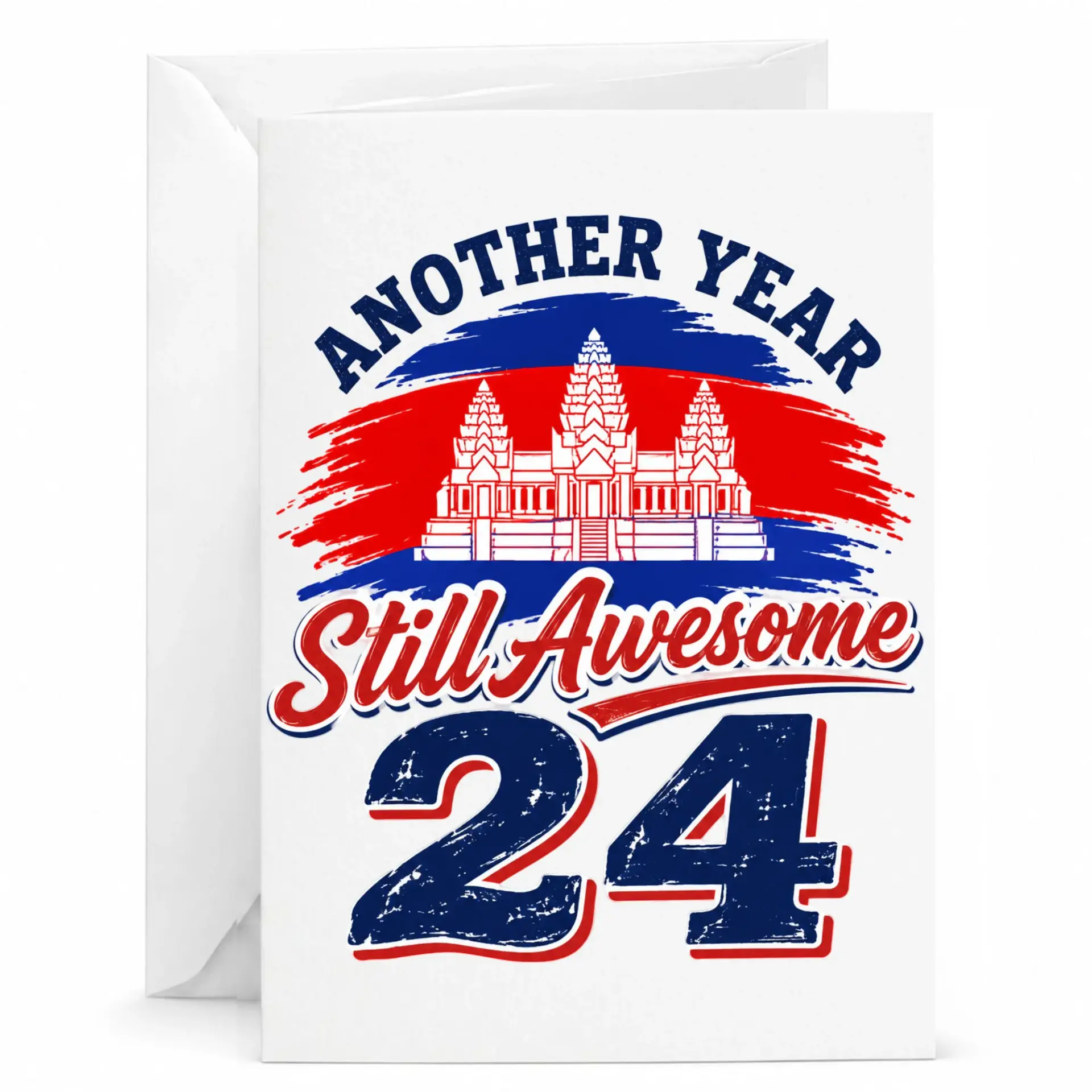 Birthday Card Another Year Still Awesome 24 Greeting Card for Milestone Birthday Celebration with Matching White Envelope