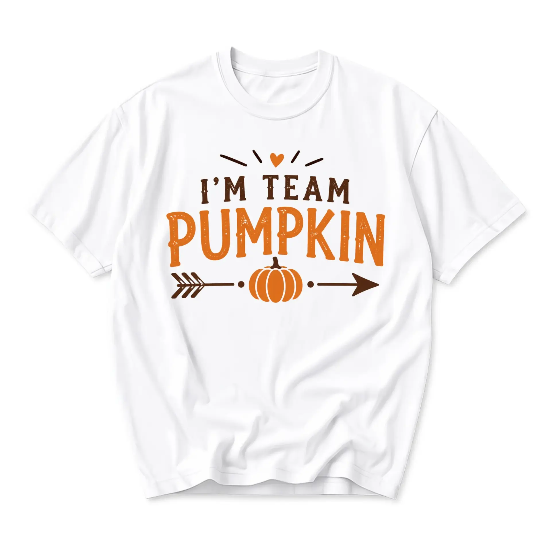 Graphic Tee I Am Team Pumpkin Fall Season Shirt Unisex Crew Neck Short Sleeve Casual Autumn Harvest Graphic Top