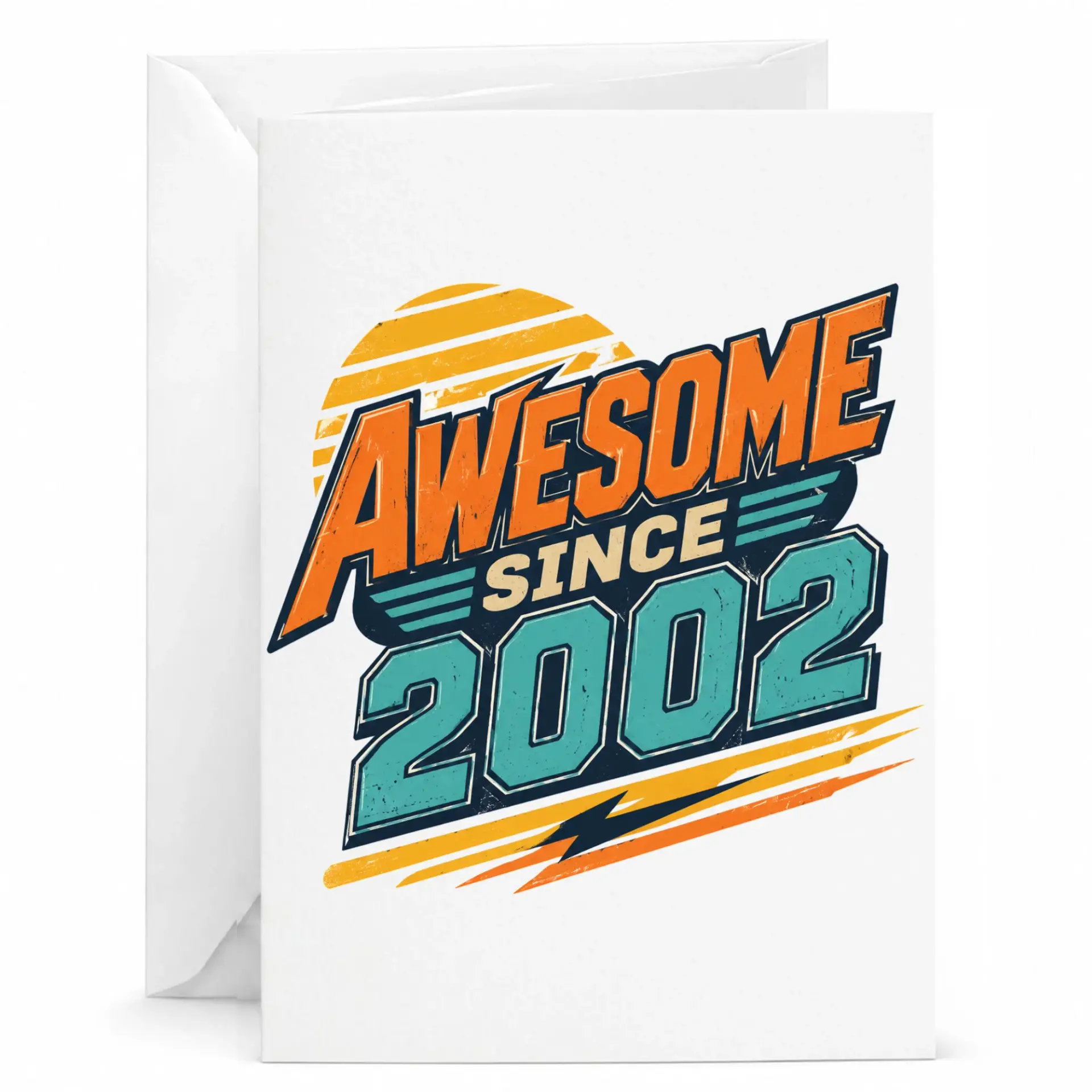 Birthday Card Awesome Since 2002 Retro Vintage Style Greeting Card for Milestone Celebration and Birthday Wishes