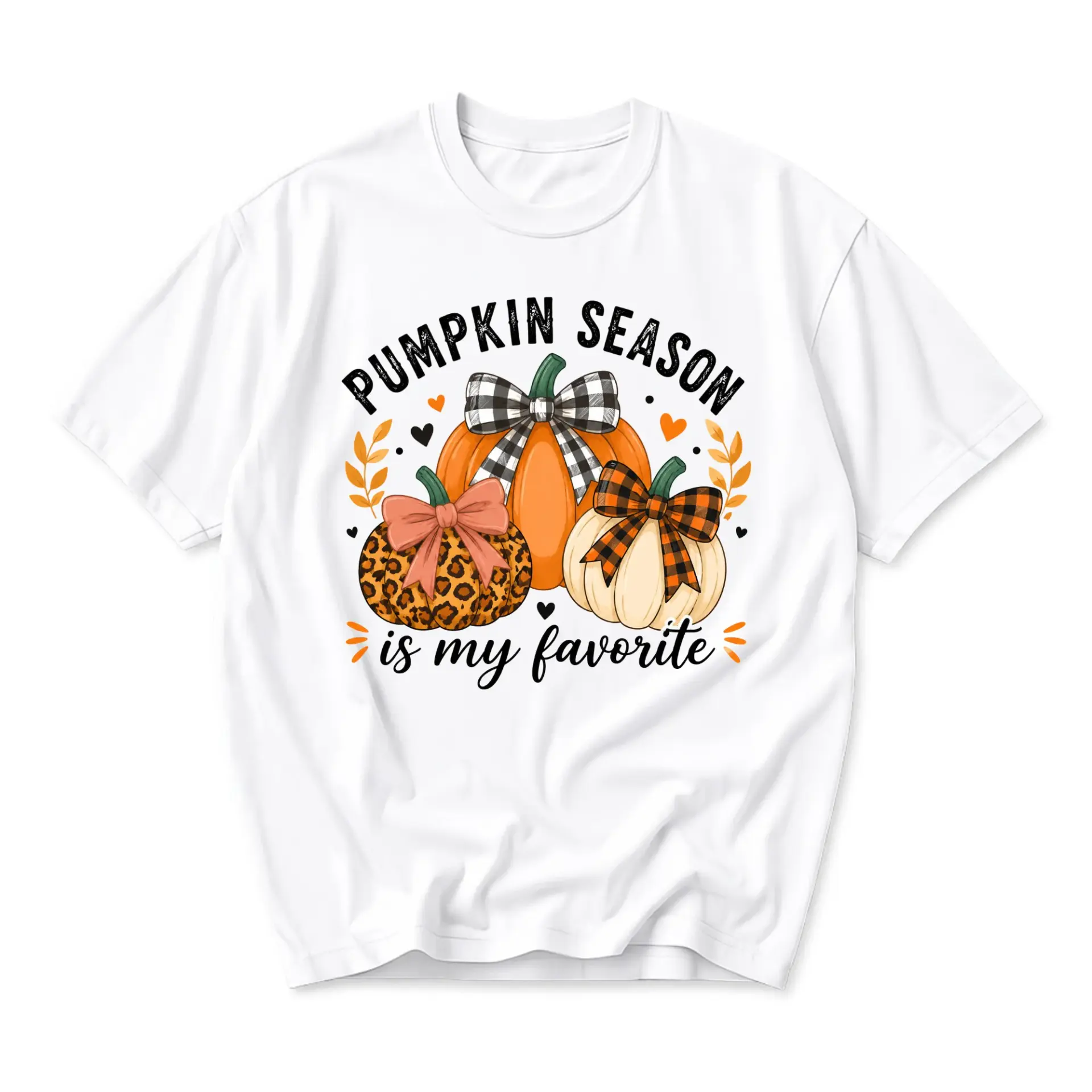 Funny Shirt Pumpkin Season Is My Favorite Graphic Tee Unisex Fall Autumn Holiday Clothing Gift for Women and Men White