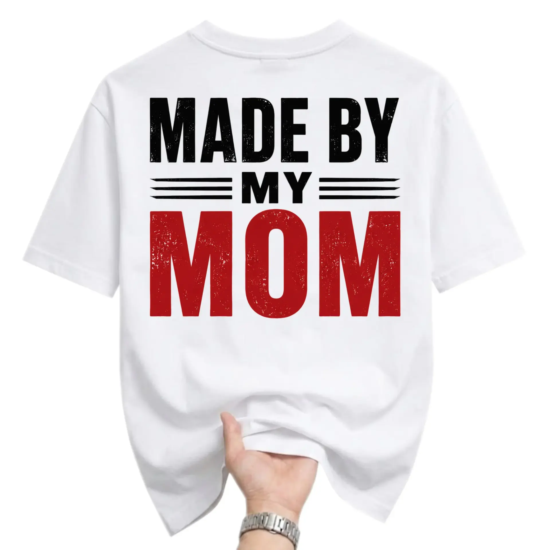 Funny Shirt Made by My Mom Graphic Tee Unisex Crew Neck Casual Everyday