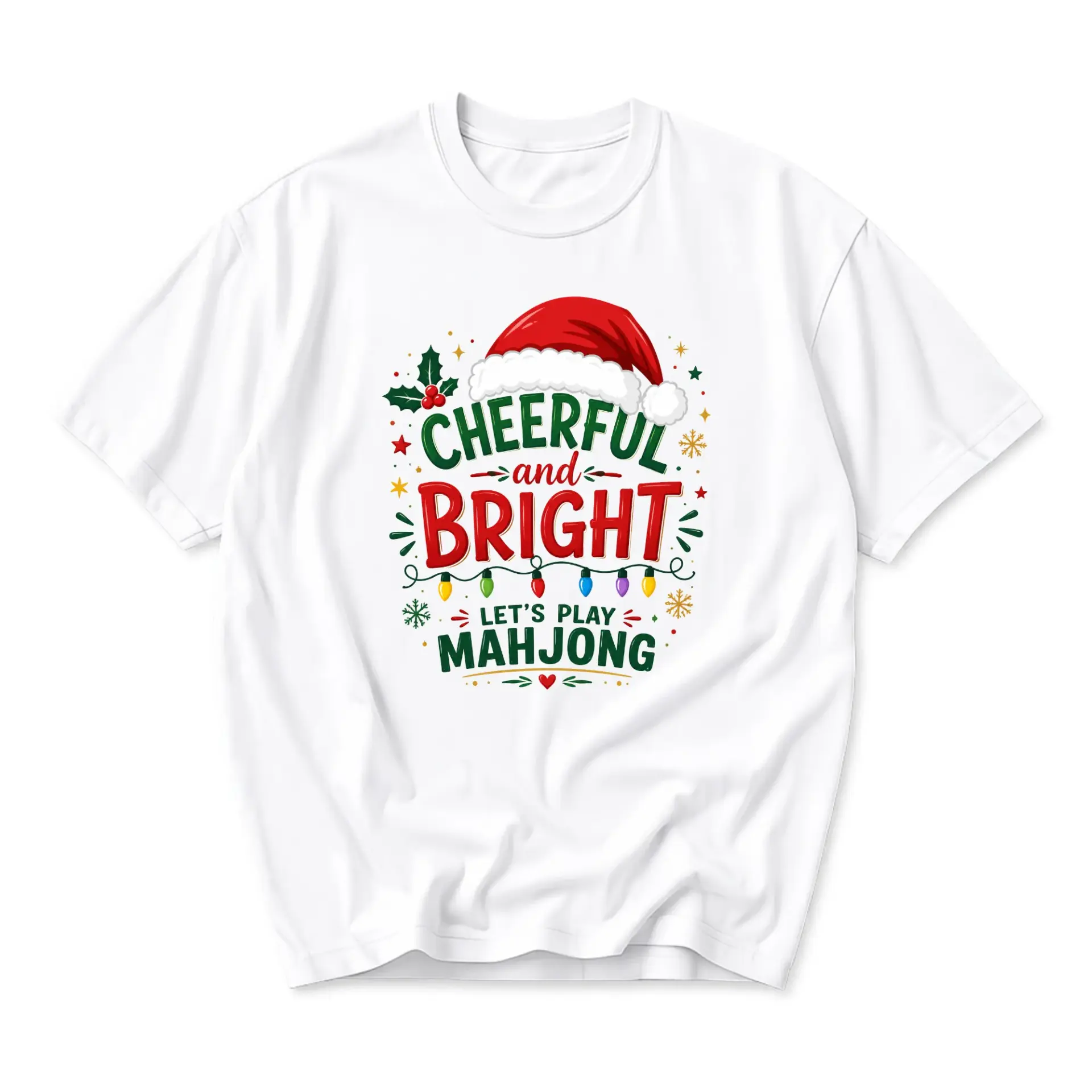 Graphic Tee Cheerful and Bright Let's Play Mahjong Holiday Shirt Unisex