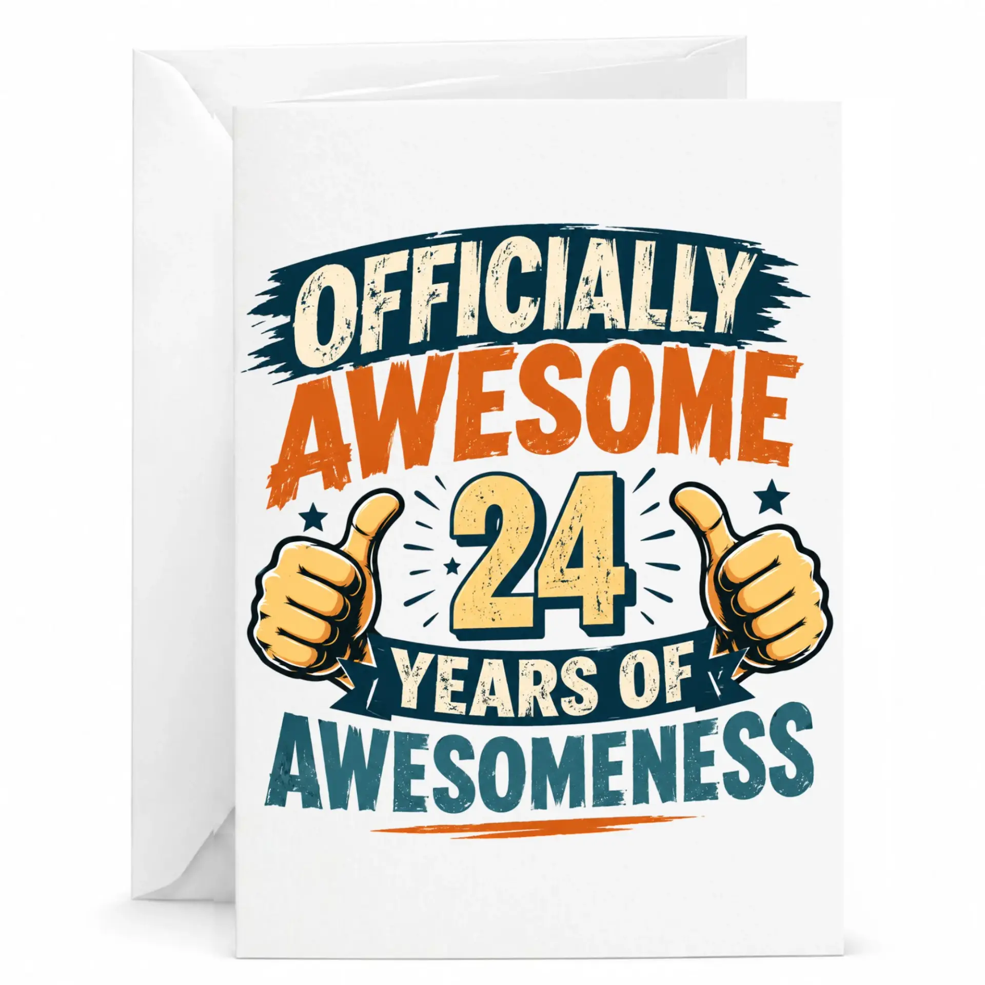 Birthday Card Officially Awesome 24 Years of Awesomeness Greeting Card Funny 24th Birthday Celebration Gift for Anyone