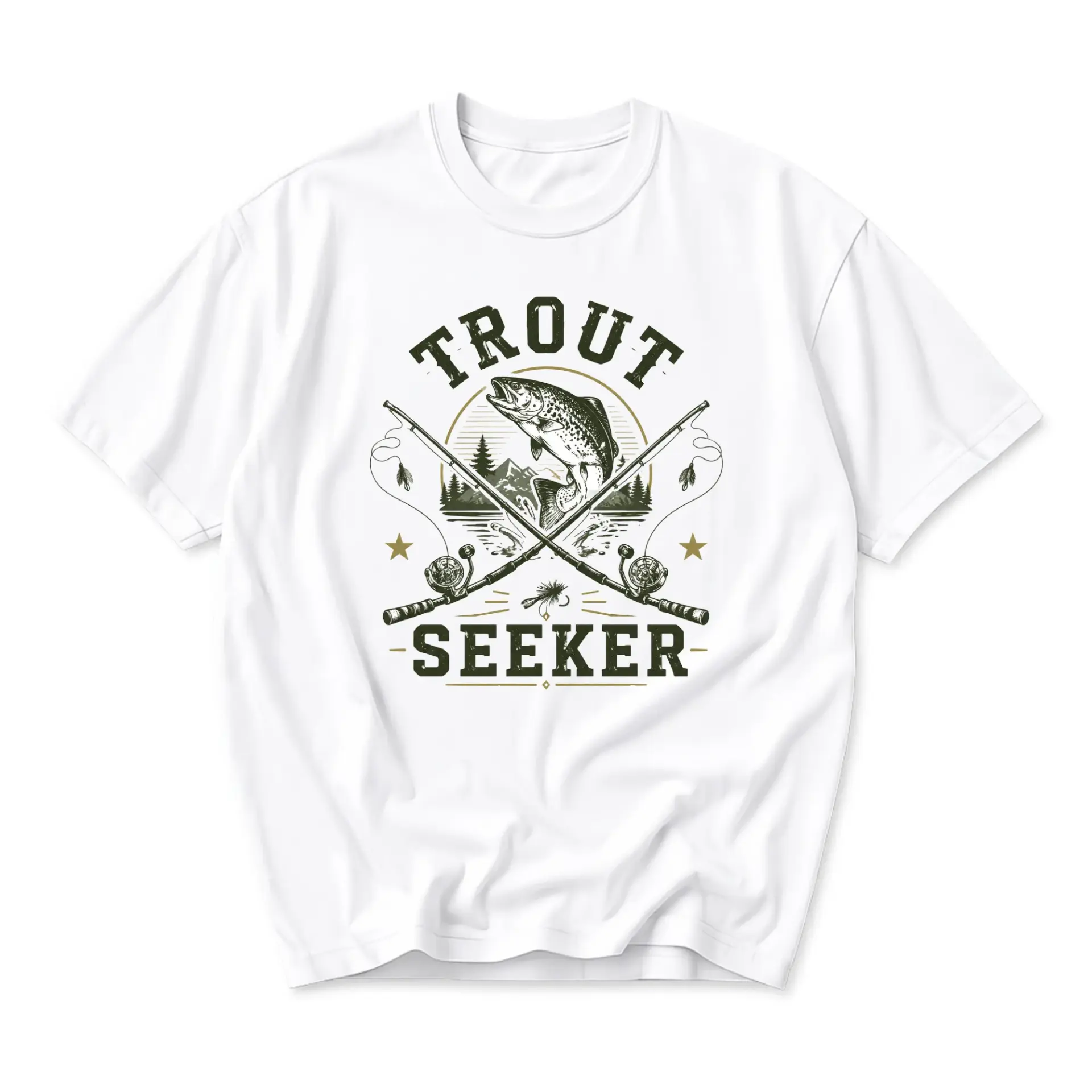 Graphic Tee Trout Seeker Fishing Apparel Unisex Casual Crew Neck T-Shirt