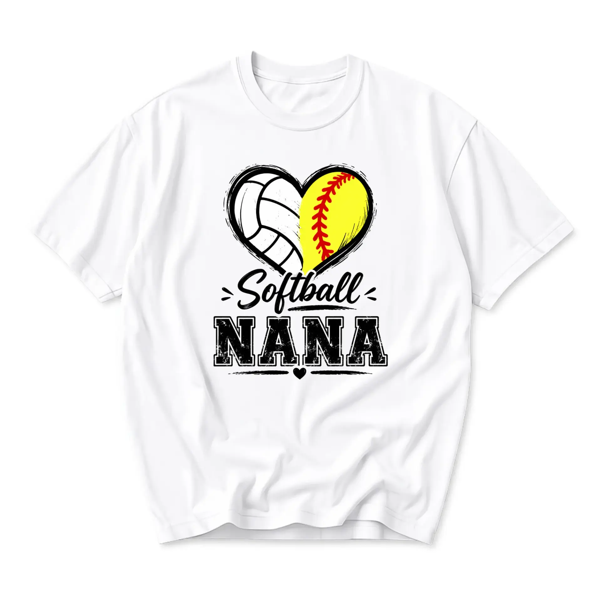 Graphic Tee Softball Nana Heart Sport Print Unisex Crew Neck Cotton Blend