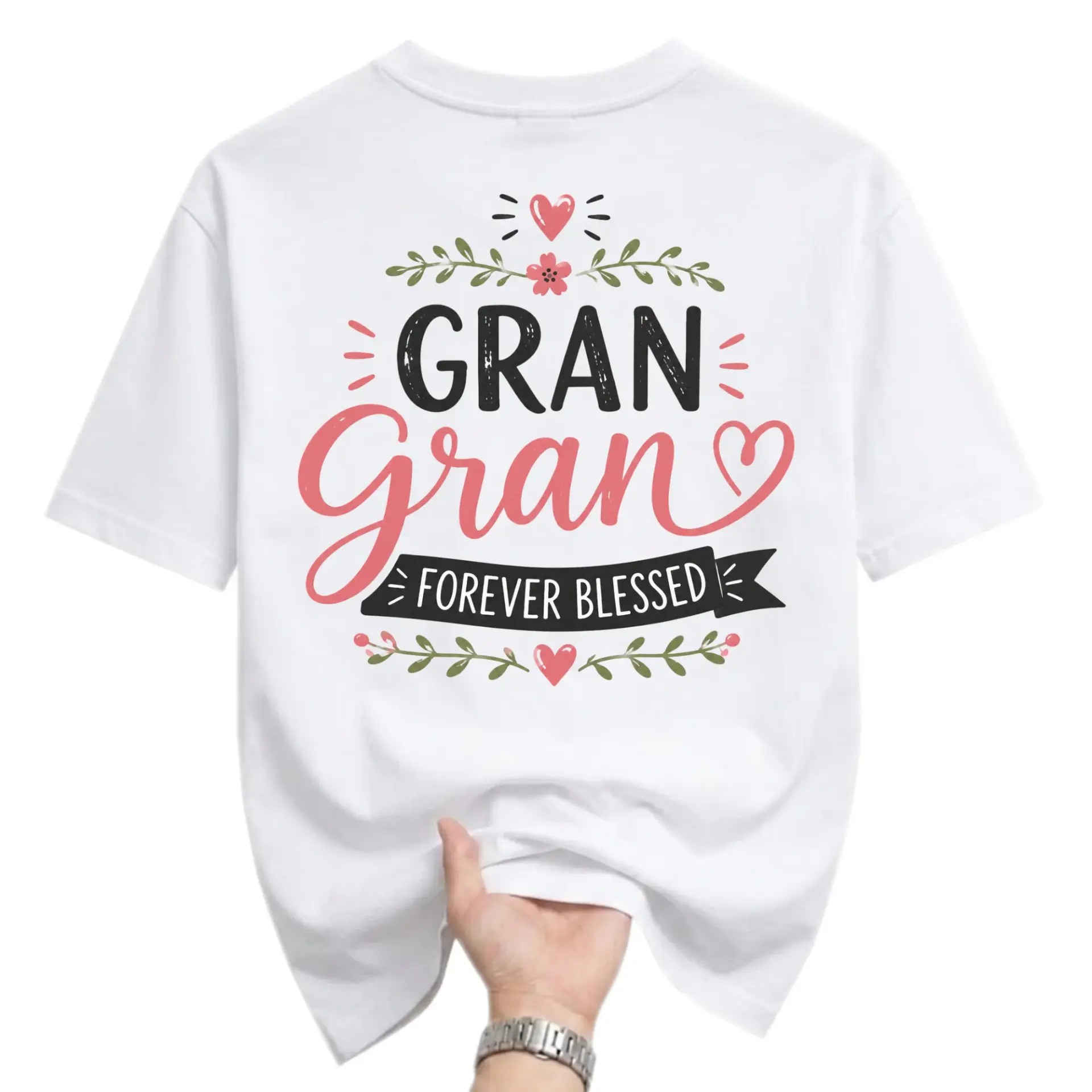 Graphic Tee Unisex Crew Neck Shirt Featuring Gran Forever Blessed Design