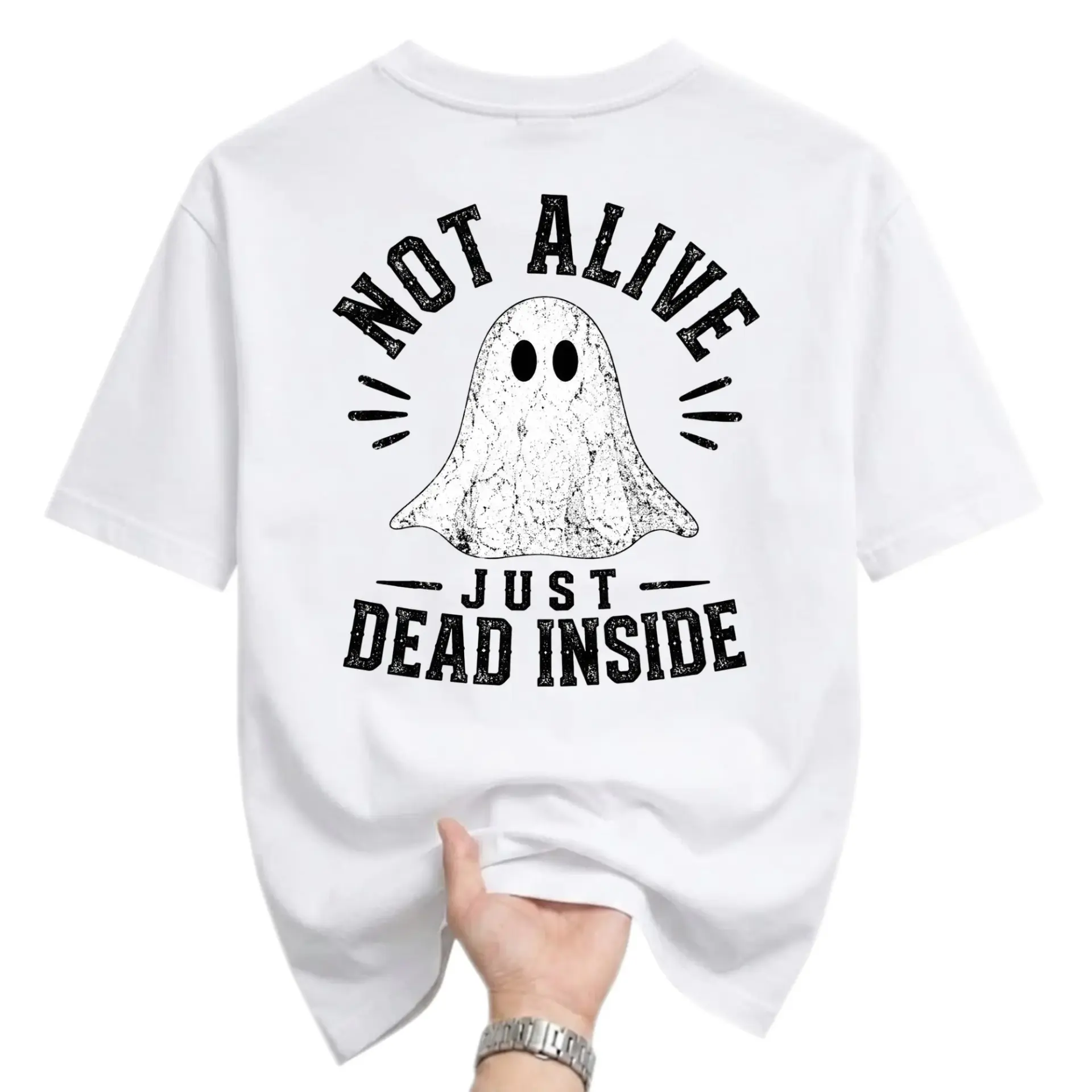 Funny Shirt Not Alive Just Dead Inside Graphic Tee Unisex Crew Neck Casual Cotton Blend Apparel for Everyday Wear