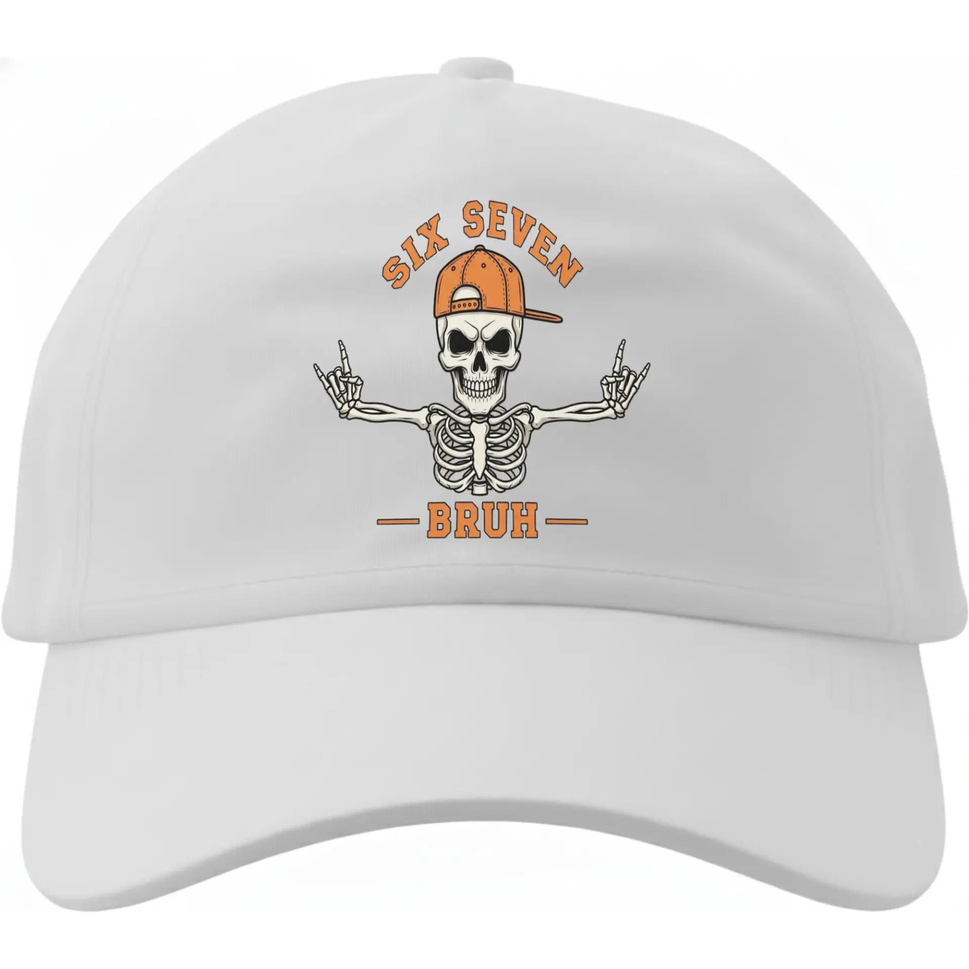 Baseball Cap Featuring Graphic Skeleton Wearing a Cap with Text Print for Stylish Casual Everyday Headwear Accessories