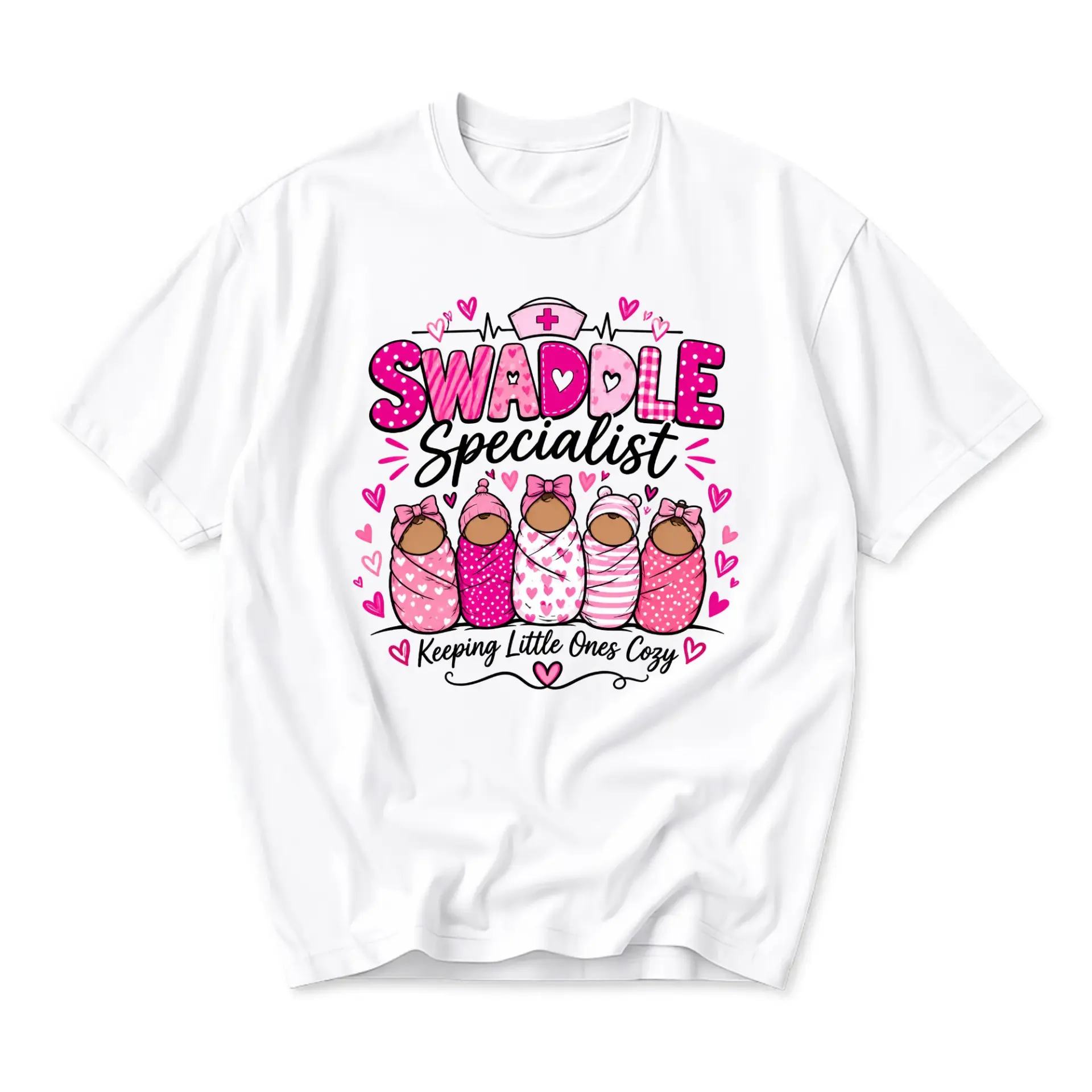 Funny Shirt Swaddle Specialist Graphic Tee Unisex Crew Neck Casual Everyday Wear Soft Cotton Blend Print T-Shirt