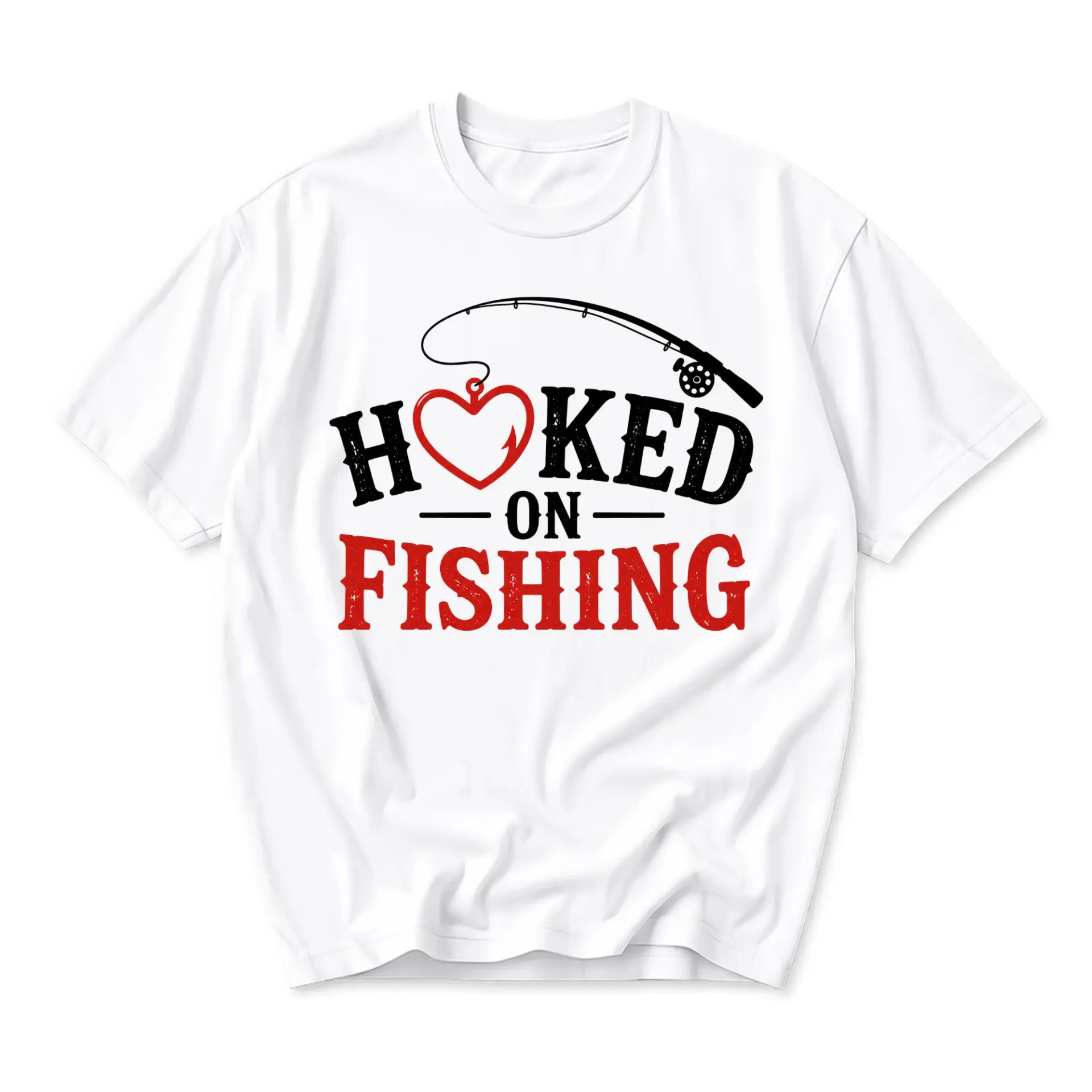Funny Shirt on Fishing Graphic Tee Unisex Short Sleeve Crew Neck Top Casual