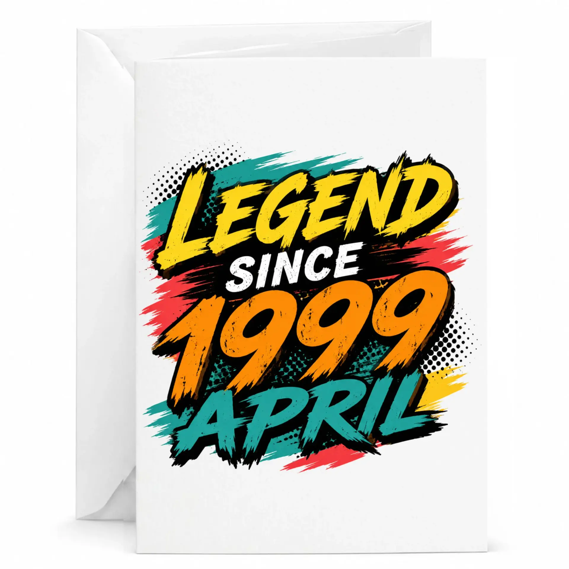 Birthday Card Legend Since 1999 April Retro Vintage Design Greeting Card for Milestone Celebration and Anniversary