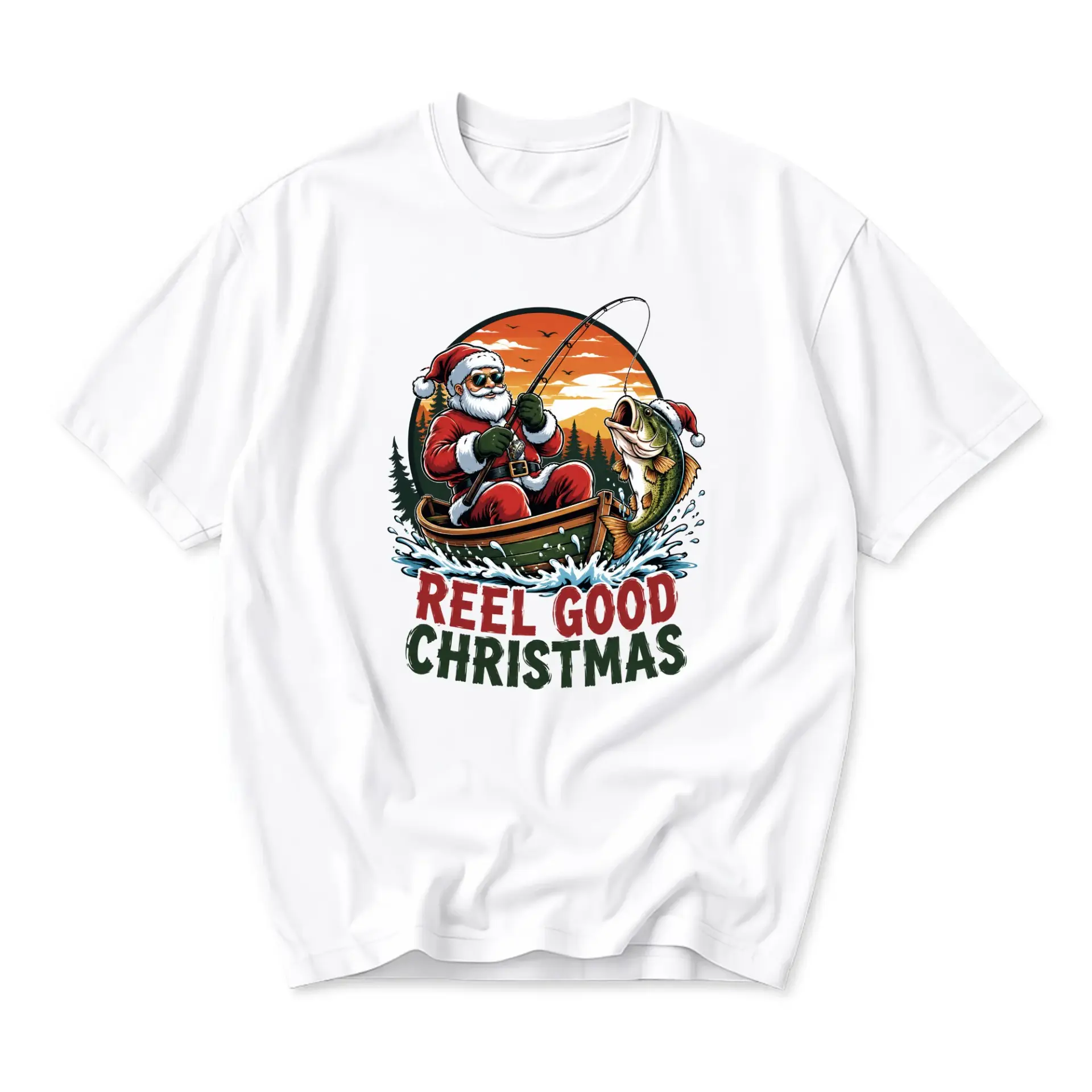 Funny Shirt Reel Good Christmas Graphic Tee Unisex Casual Apparel Holiday