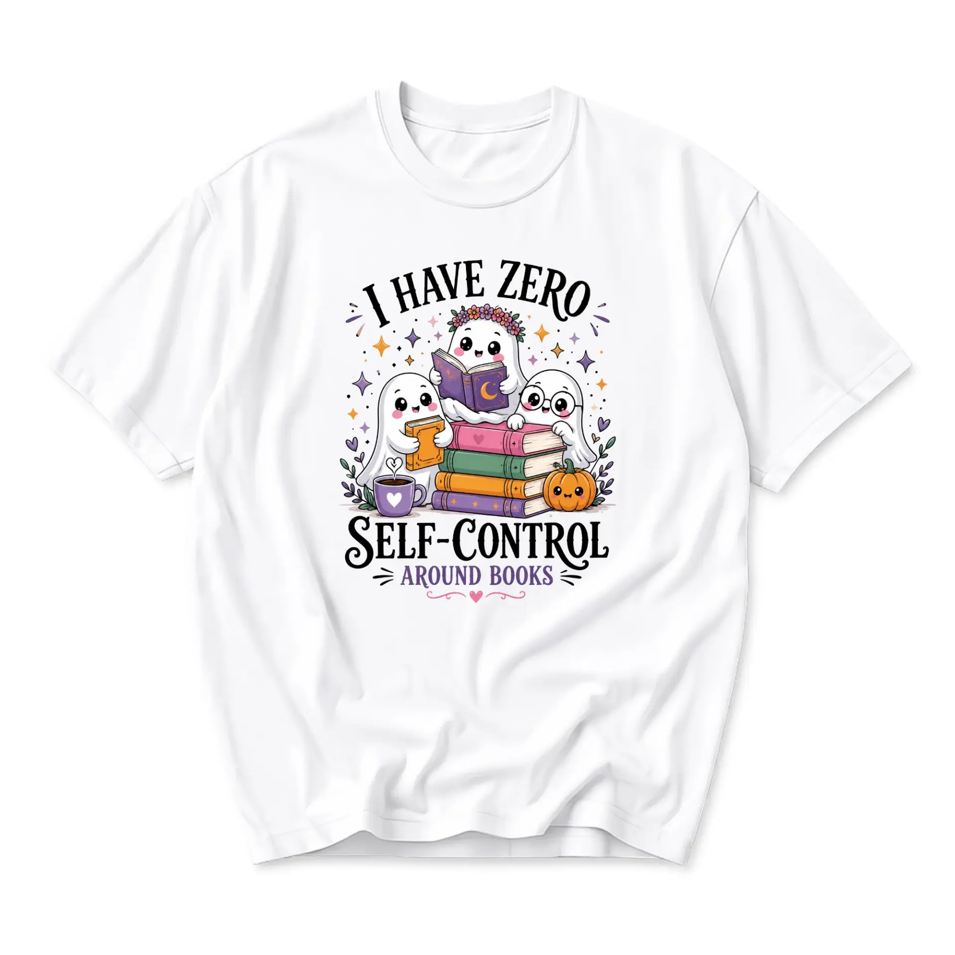 Graphic Tee I Have Zero Self-Control Around Books Funny Reader T-Shirt for Library Lovers Cozy Reading Apparel Gift