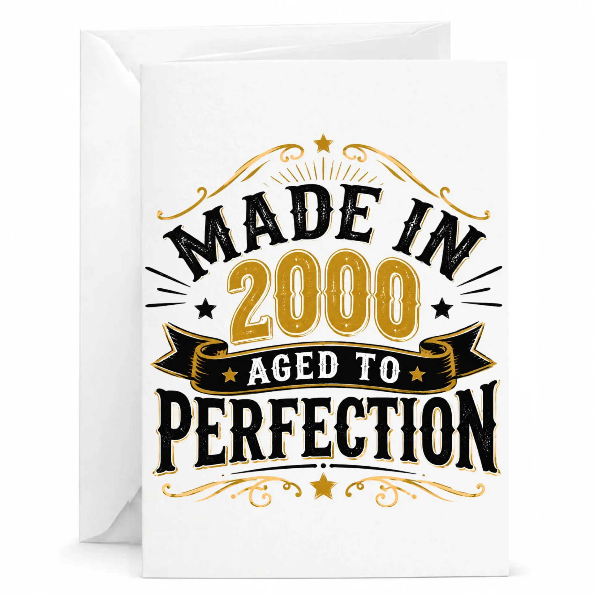Birthday Card Made in 2000 Aged to Perfection Vintage Style Greeting Card for Milestone Birthday Celebration