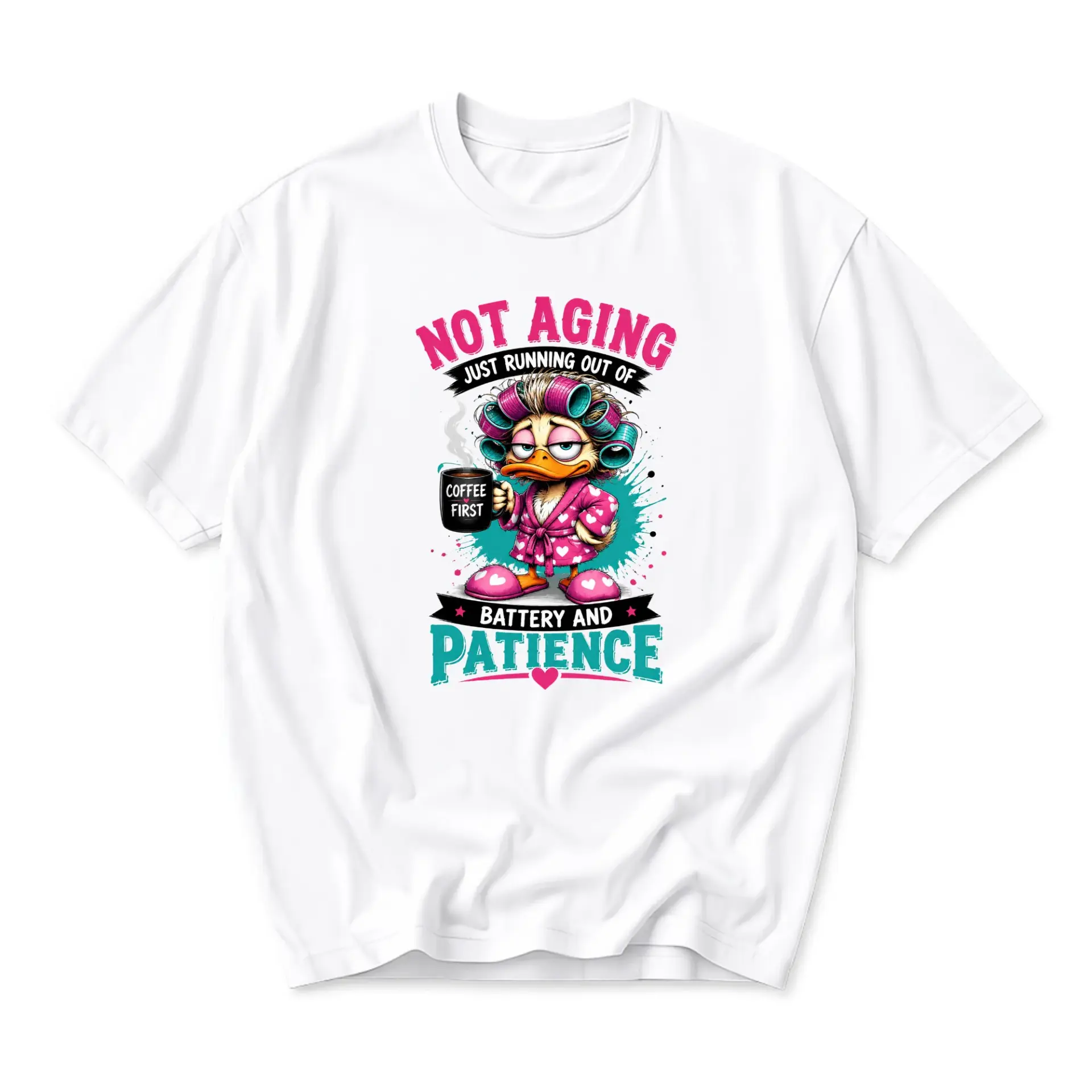 Funny Shirt Not Aging Just Running Out of Battery and Patience Graphic Tee Unisex Casual Short Sleeve Crew Neck Top