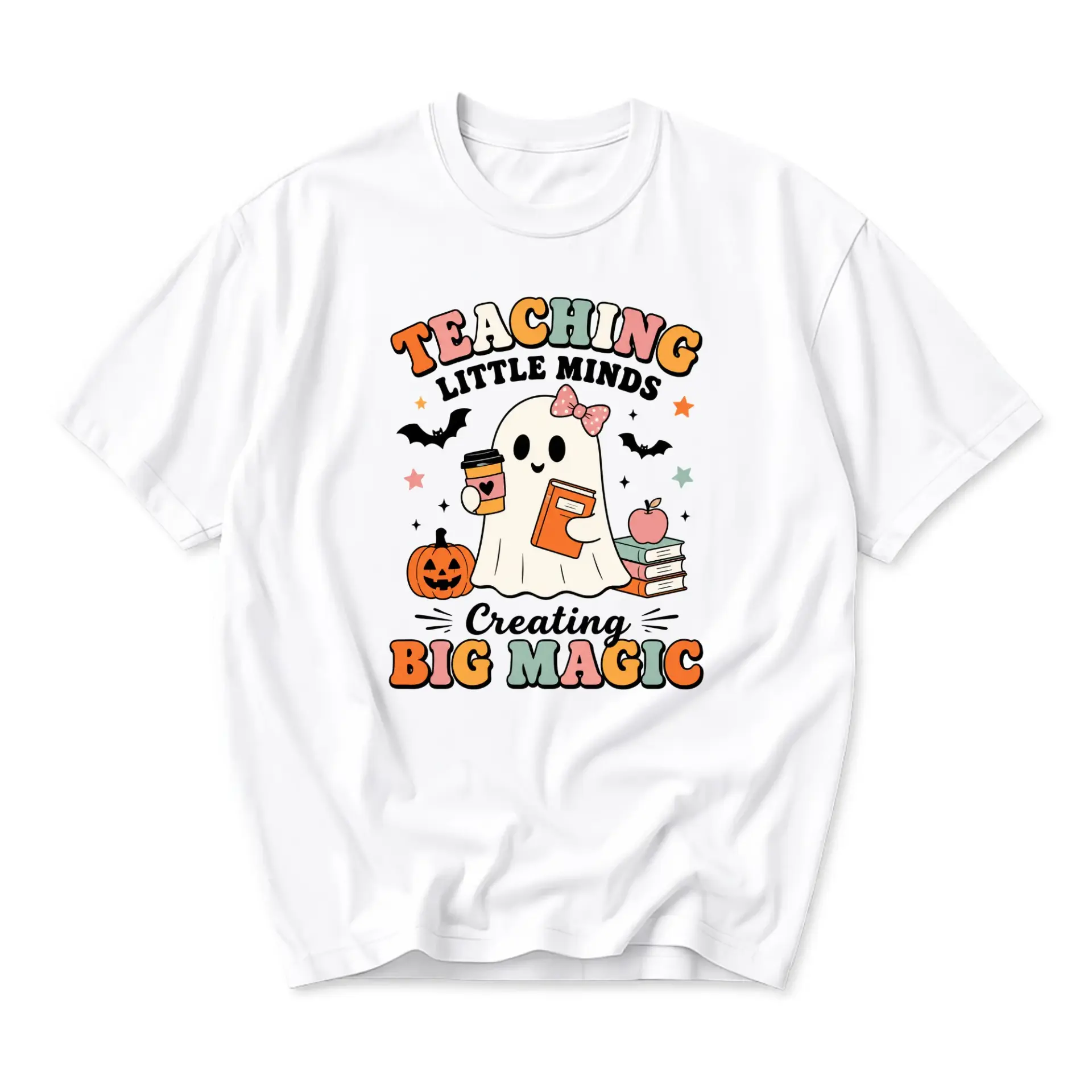 Graphic Tee Teaching Little Minds Creating Big Magic Unisex Crew Neck Casual Everyday Short Sleeve Cotton T-Shirt