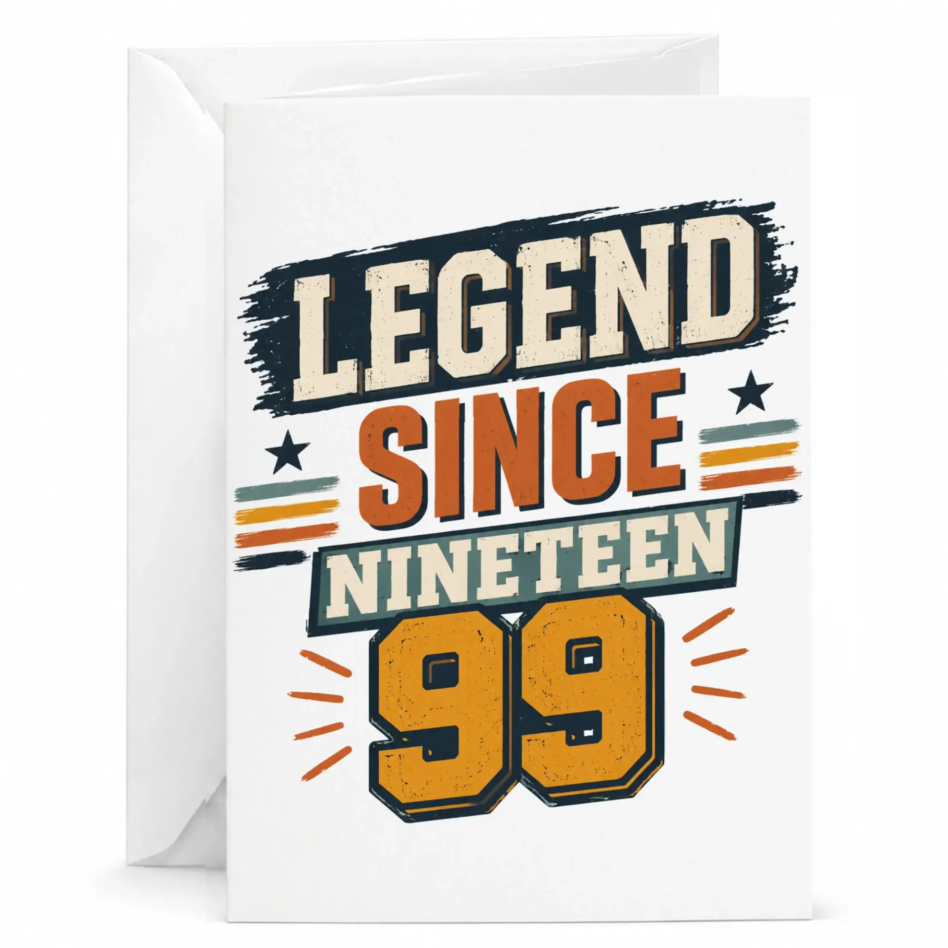 Birthday Card Legend Since 1999 Vintage Retro Style Greeting Card for Milestone Celebration and Birthday Wishes