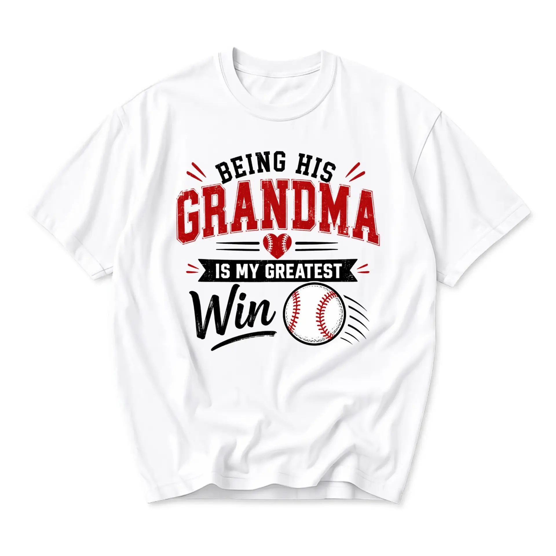 Funny Shirt Being His Grandma Is My Greatest Win Baseball Graphic Tee