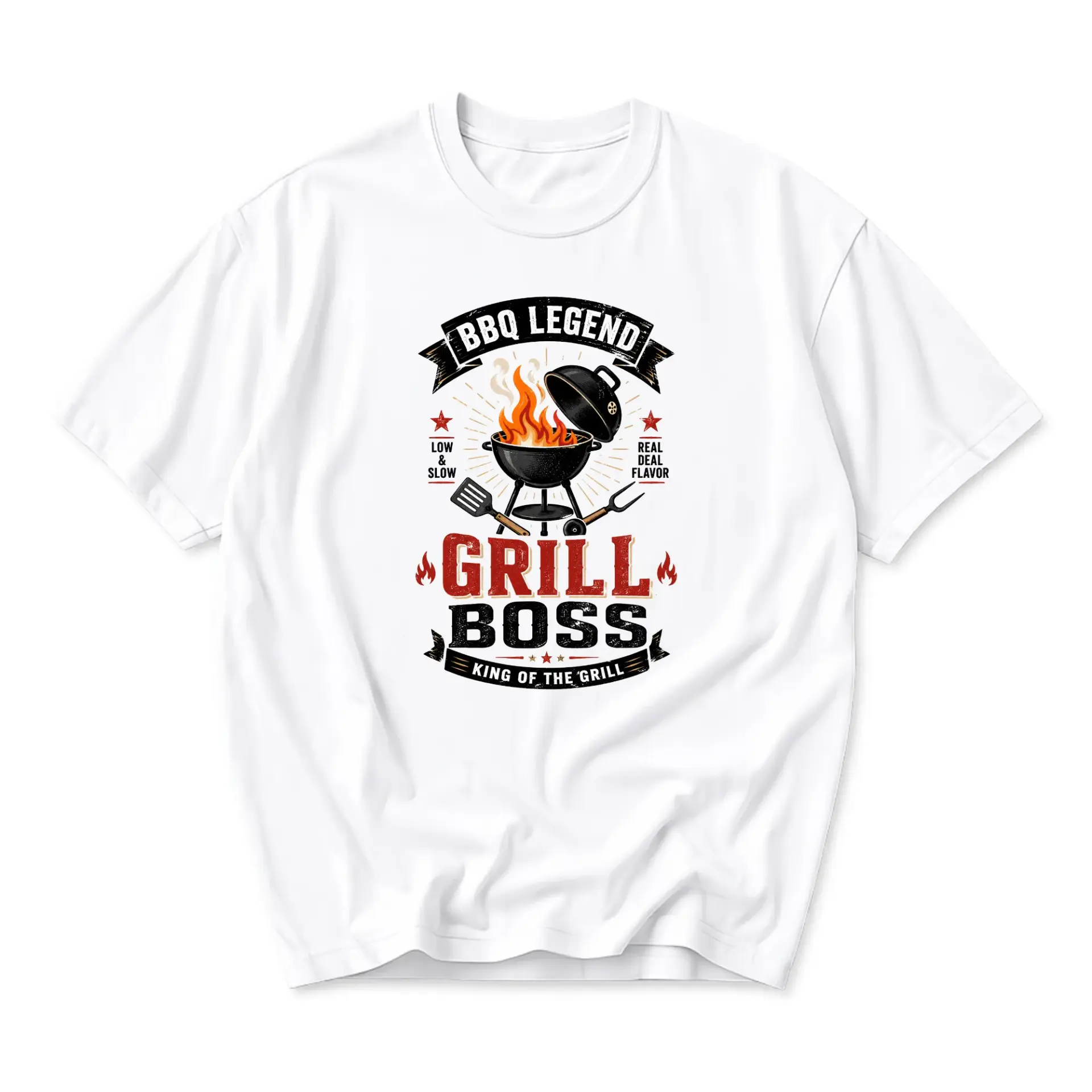 Funny Shirt Bbq Legend Grill Graphic Tee Casual Unisex Short Sleeve Crew Neck Top for Outdoor Cooking Enthusiasts