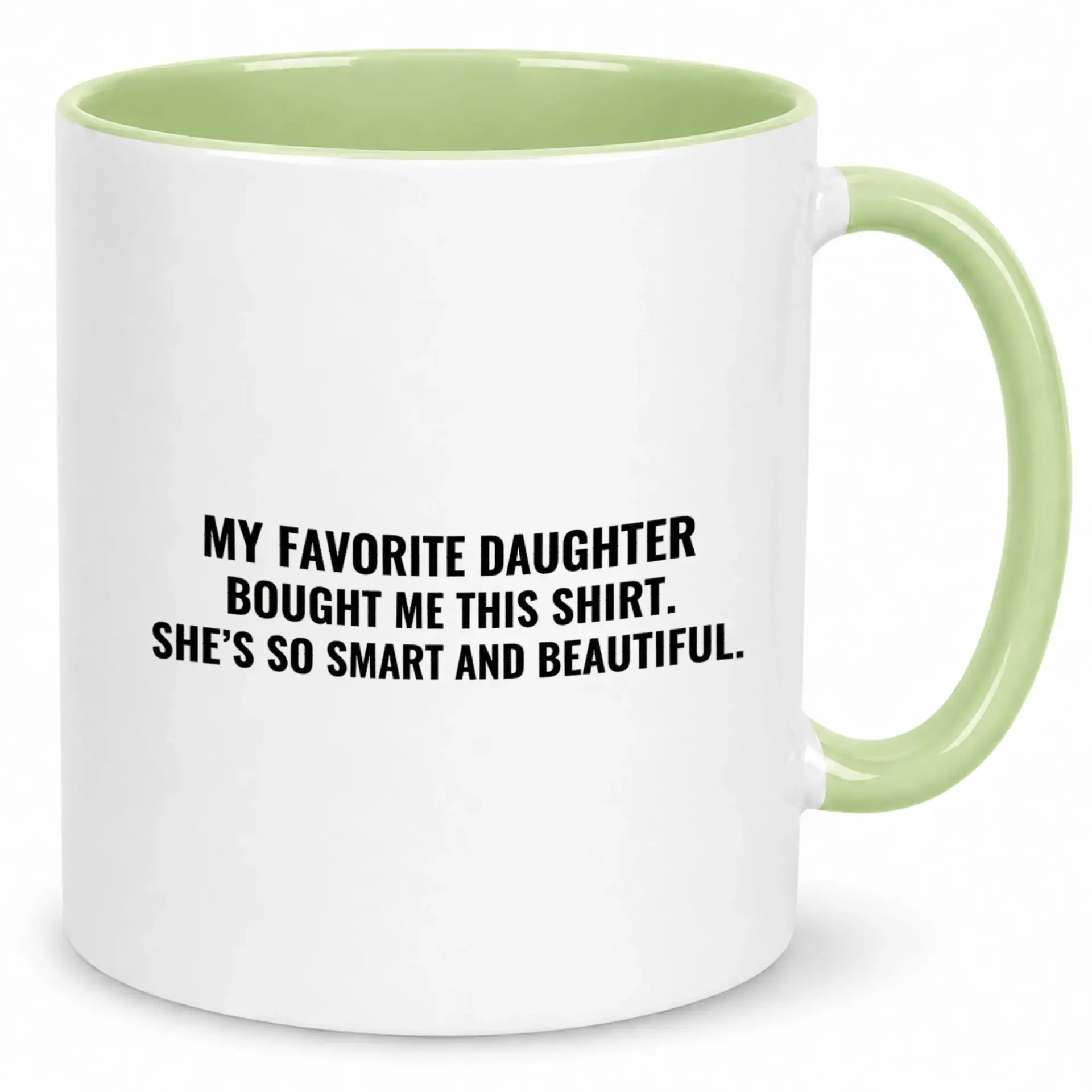 Funny Ceramic Coffee Mug with Daughter Appreciation Text Humorous Gift for Parents from Favorite Child Unique Office Home Kitchen Beverage Cup