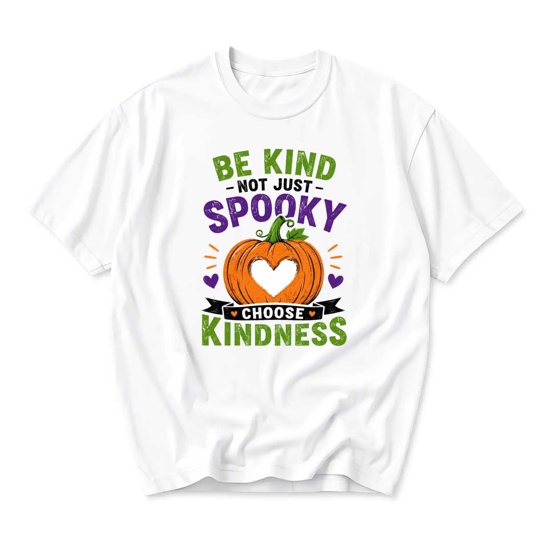 Graphic Tee Be Kind Not Just Spooky Choose Kindness Pumpkin T-Shirt Unisex Crew Neck Casual Everyday Fall Apparel