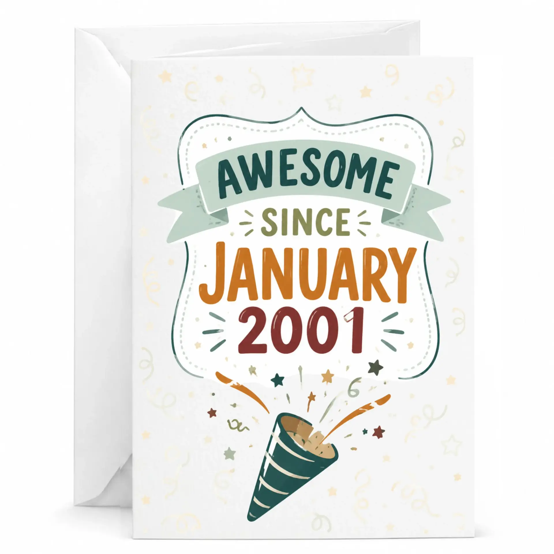 Birthday Greeting Card Awesome Since January 2001 Vintage Party Design for Milestones and Anniversary Celebrations