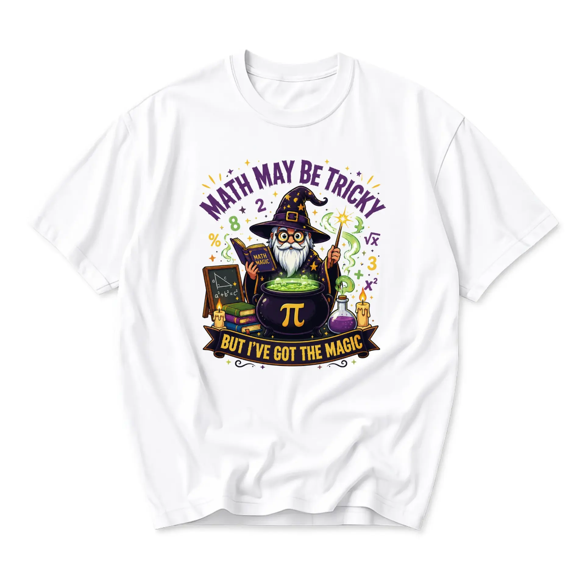 Funny Shirt Math May Be Tricky but I Have Got the Magic Unisex Graphic Printed T-Shirt Casual Everyday Apparel