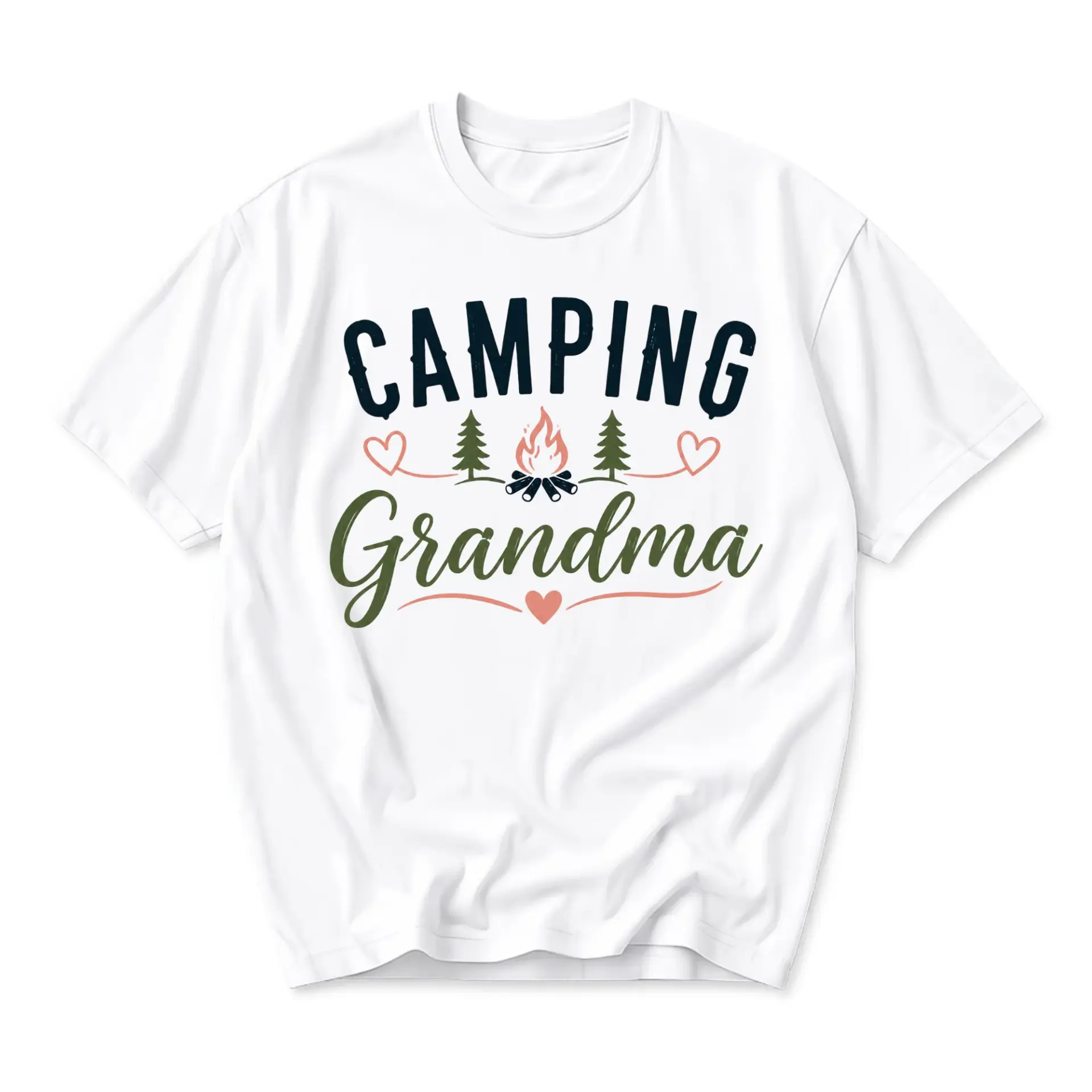 Graphic Tee Camping Grandma Design Unisex Crew Neck Short Sleeve Shirt for