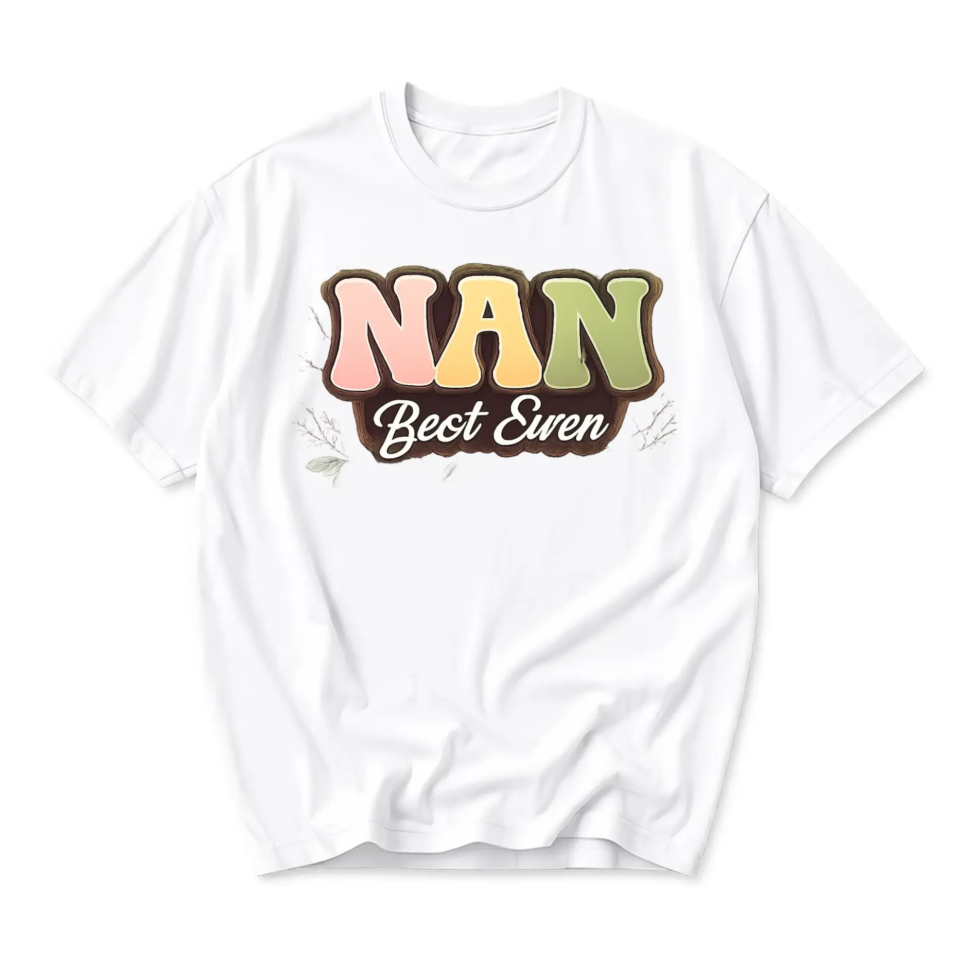 Graphic Tee Nan Best Ever Shirt Unisex Casual Crew Neck Top Soft Cotton