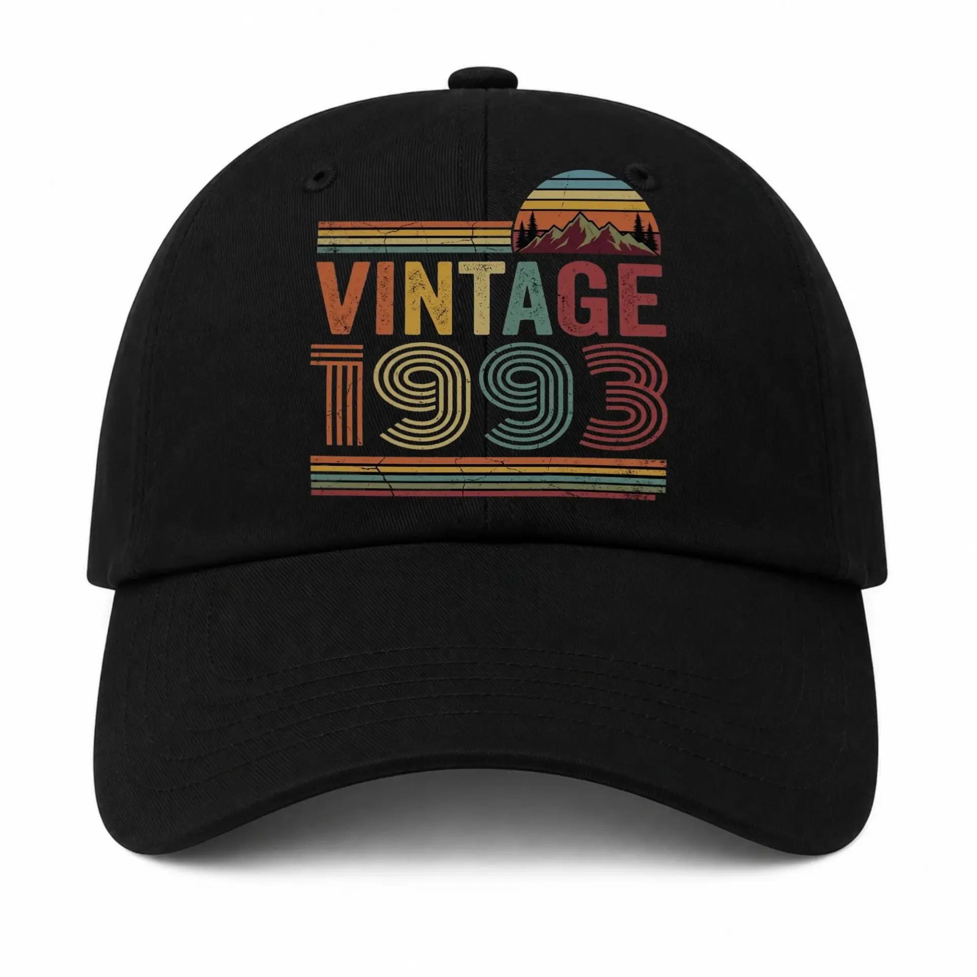 Baseball Cap Retro Mountain Sunset Graphic Vintage Style Adult Hat