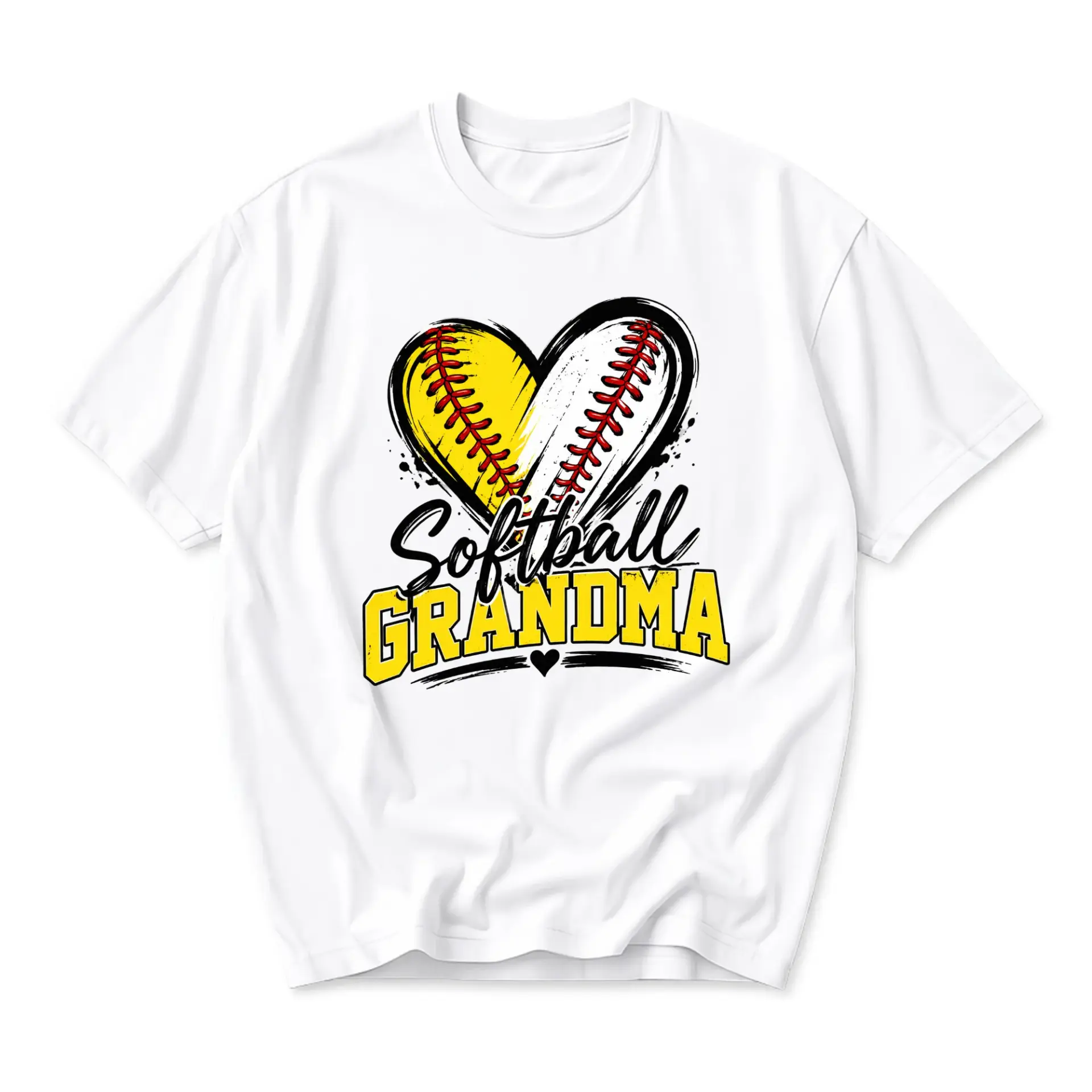 Funny Shirt Softball Grandma Graphic Tee Unisex Casual Crew Neck Top Gift for Sports Enthusiast White Cotton