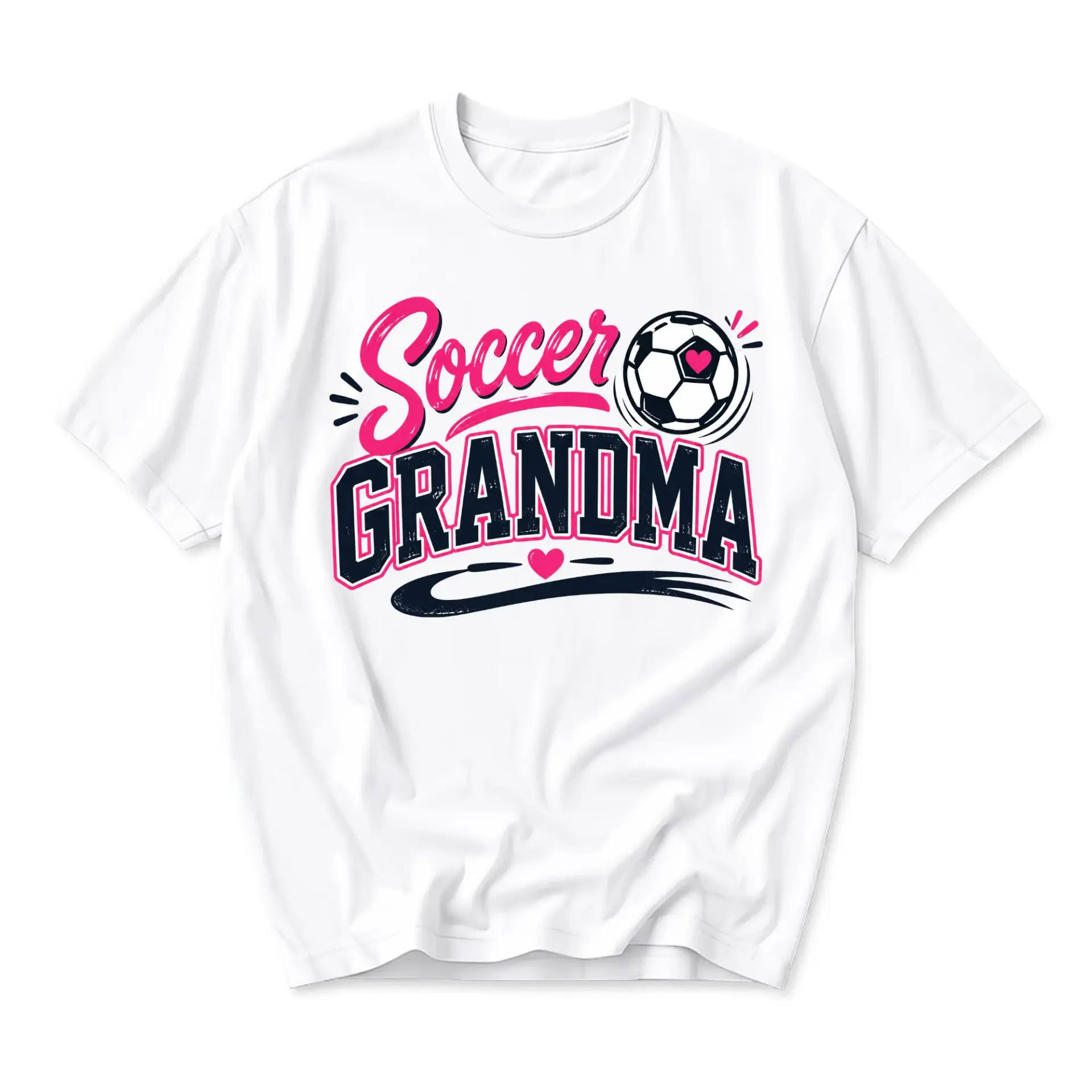 Funny Shirt Soccer Grandma Graphic Tee Casual Unisex Crew Neck Top for Sports Fans and Proud Grandmothers White