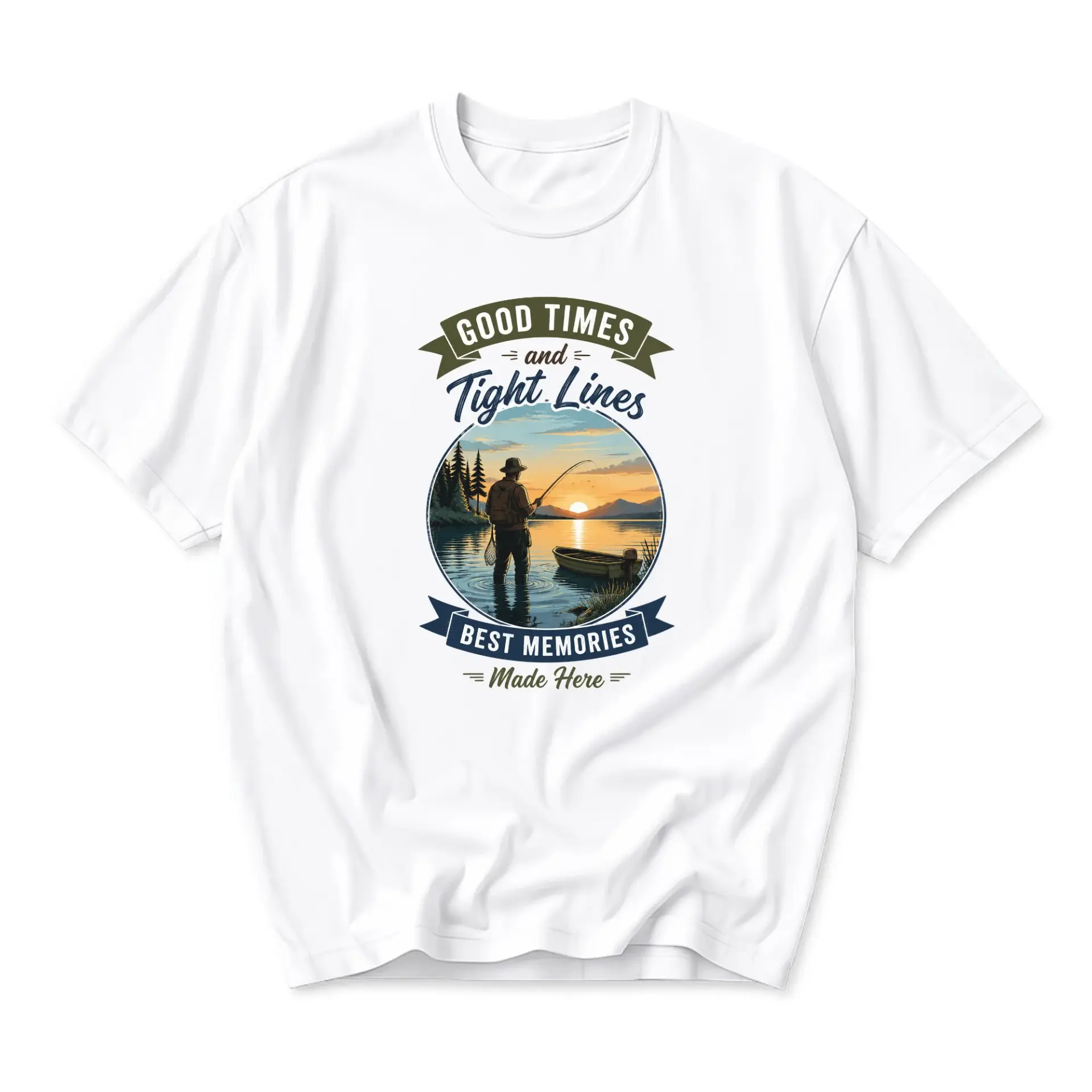 T-shirt Good Times and Graphic Tee Fishing Themed Fisherman Apparel for Casual Wear Everyday Outdoors Style