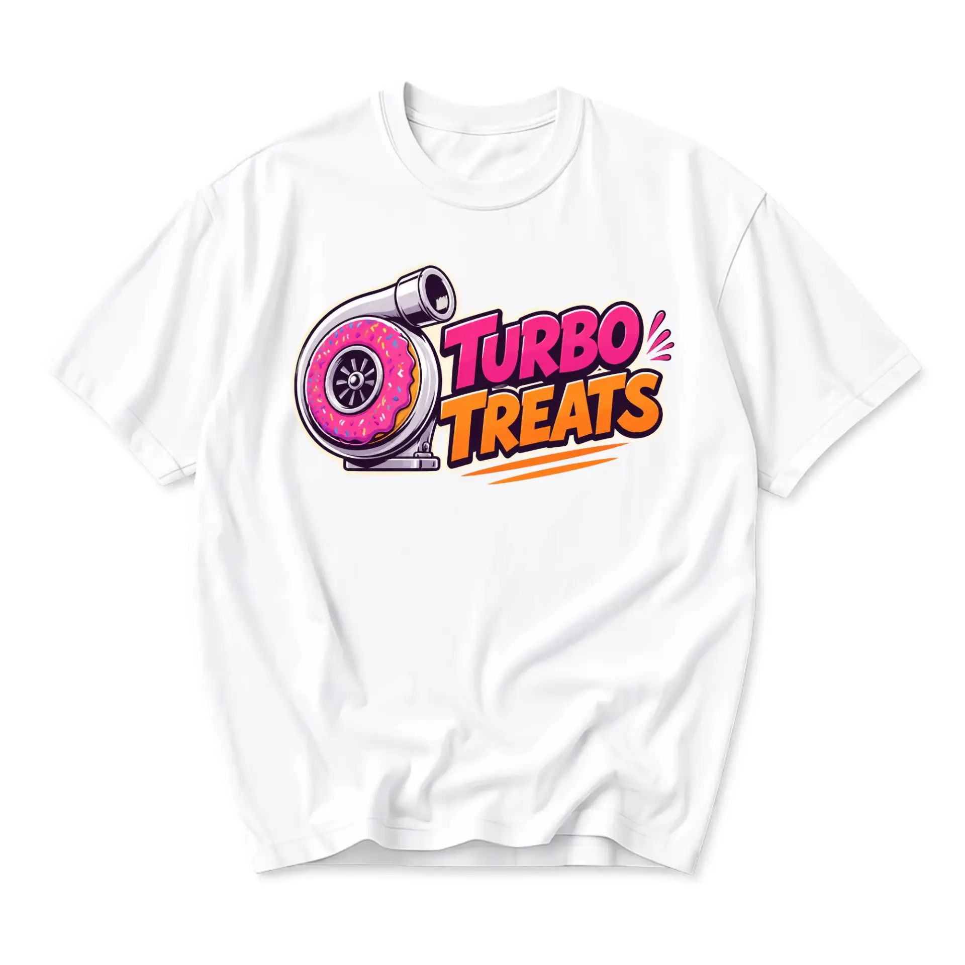 Graphic Tee Turbo Treats Car Enthusiast Shirt Automotive Donut Unisex Casual Crew Neck Comfortable Cotton Blend Apparel