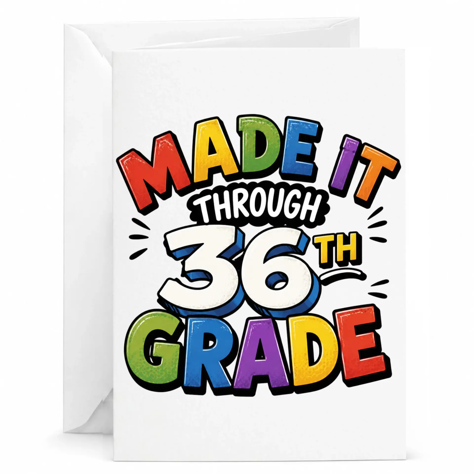 Funny Birthday Card Made It Through 36th Achievement Greeting with Envelope for Milestone