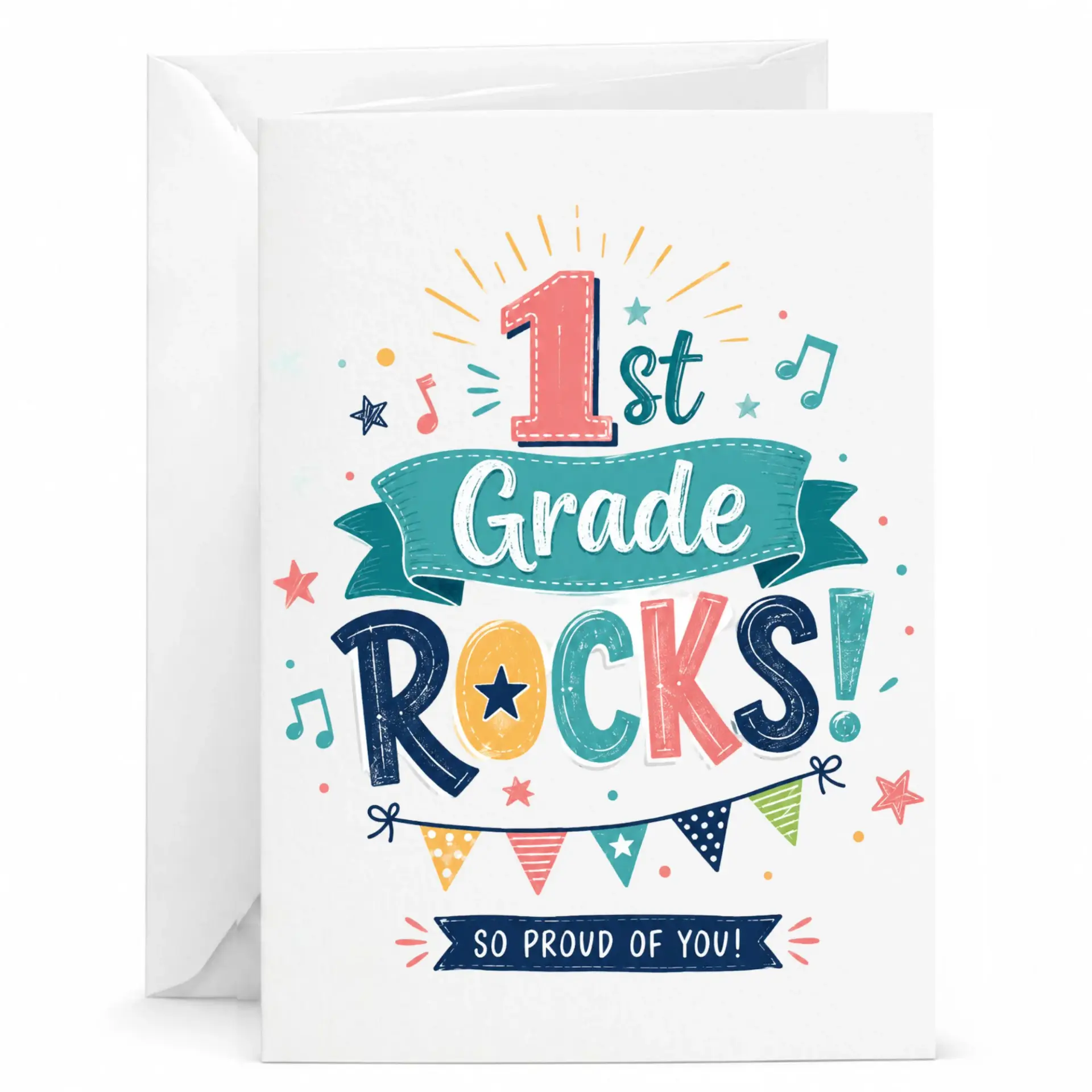 Greeting Card First Rocks Congratulations Encouragement Note for Successful Achievement and Milestone