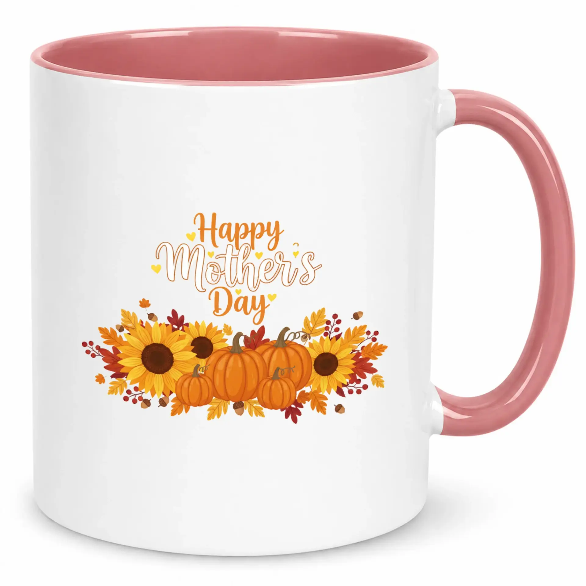 Mother's Day Ceramic Coffee Mug with Floral Design Sunflowers and Pumpkins Theme Thoughtful Gift for Mom or Grandma