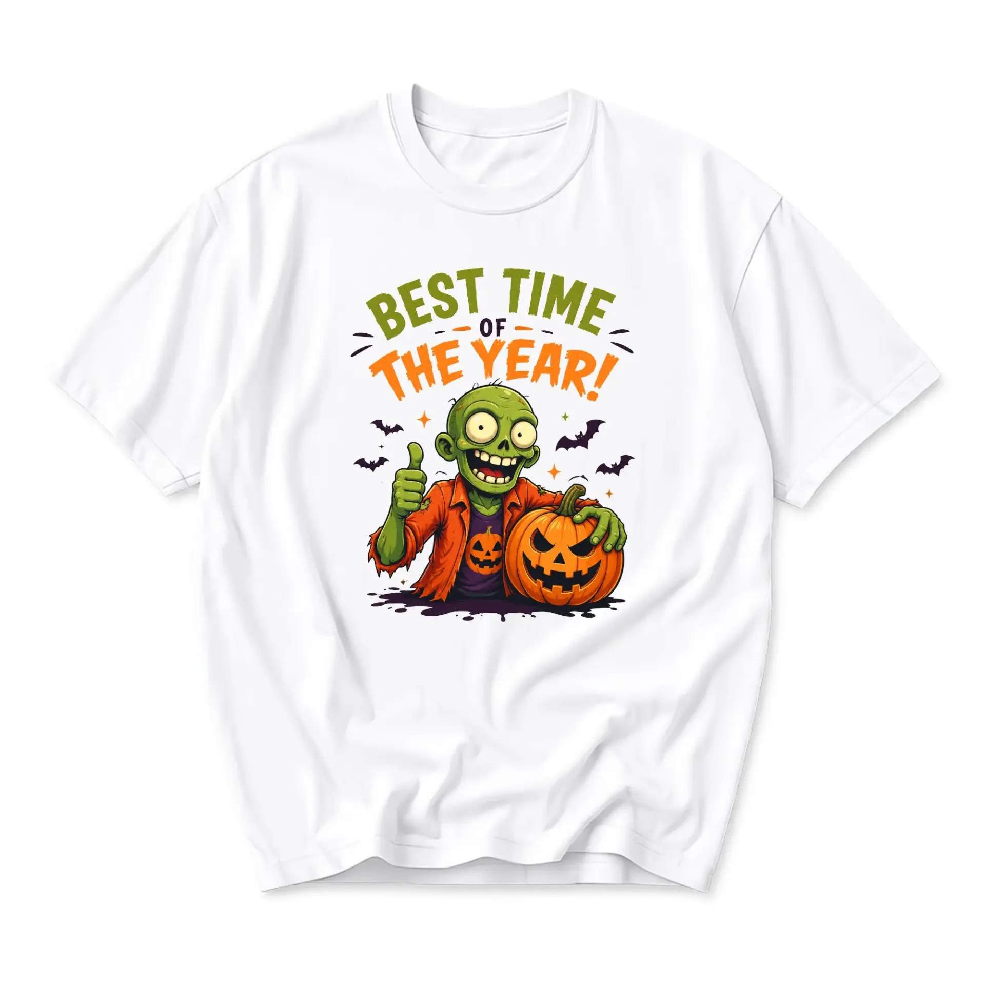 Funny Shirt Best Time of the Year Halloween Graphic Tee Unisex Crew Neck Comfortable Cotton Blend Casual Short Sleeve Top