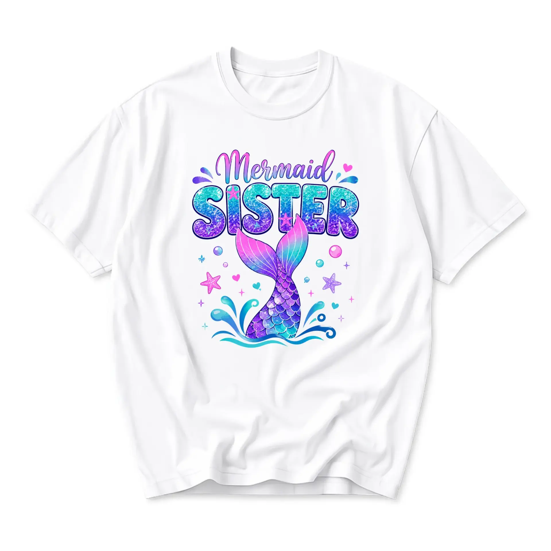 Graphic Tee Mermaid Sister Shirt Ocean Themed Casual Apparel for Everyday Wear and Unique Gift Ideas Anyone